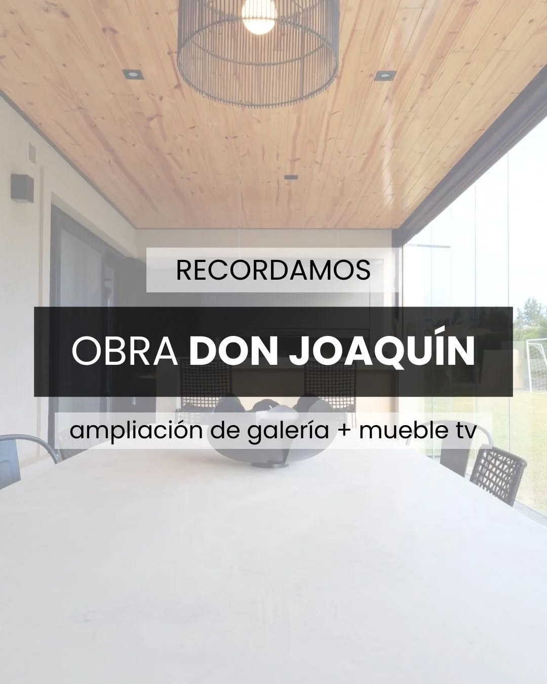Recordamos Obra “Don Joaquín”
Esta ampliación de galería + mueble de TV, que renovó por completo la estética y funcionalidad del espacio. Más luz, más diseño, más disfrute…
Deslizá para ver cómo quedó ✨
#Arquitectura #Reformas #Galería #MuebleTV #Obras #DiseñoDeEspacios