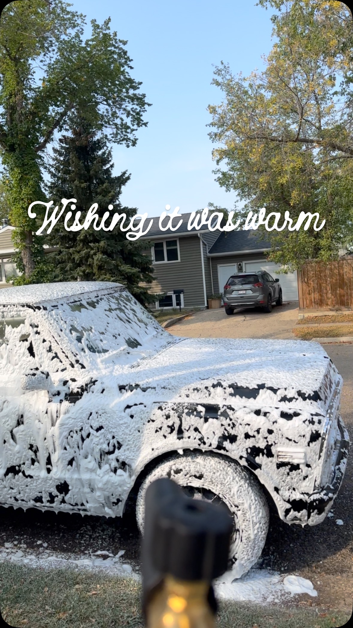 Just playing around this fall with one of many products. WILD SIDE WASH. A premium high-foaming detergent. Loosens road film leaving a spotless shine. Plan ahead, it will warm up someday, and your vehicles and machinery will need cleaning.
