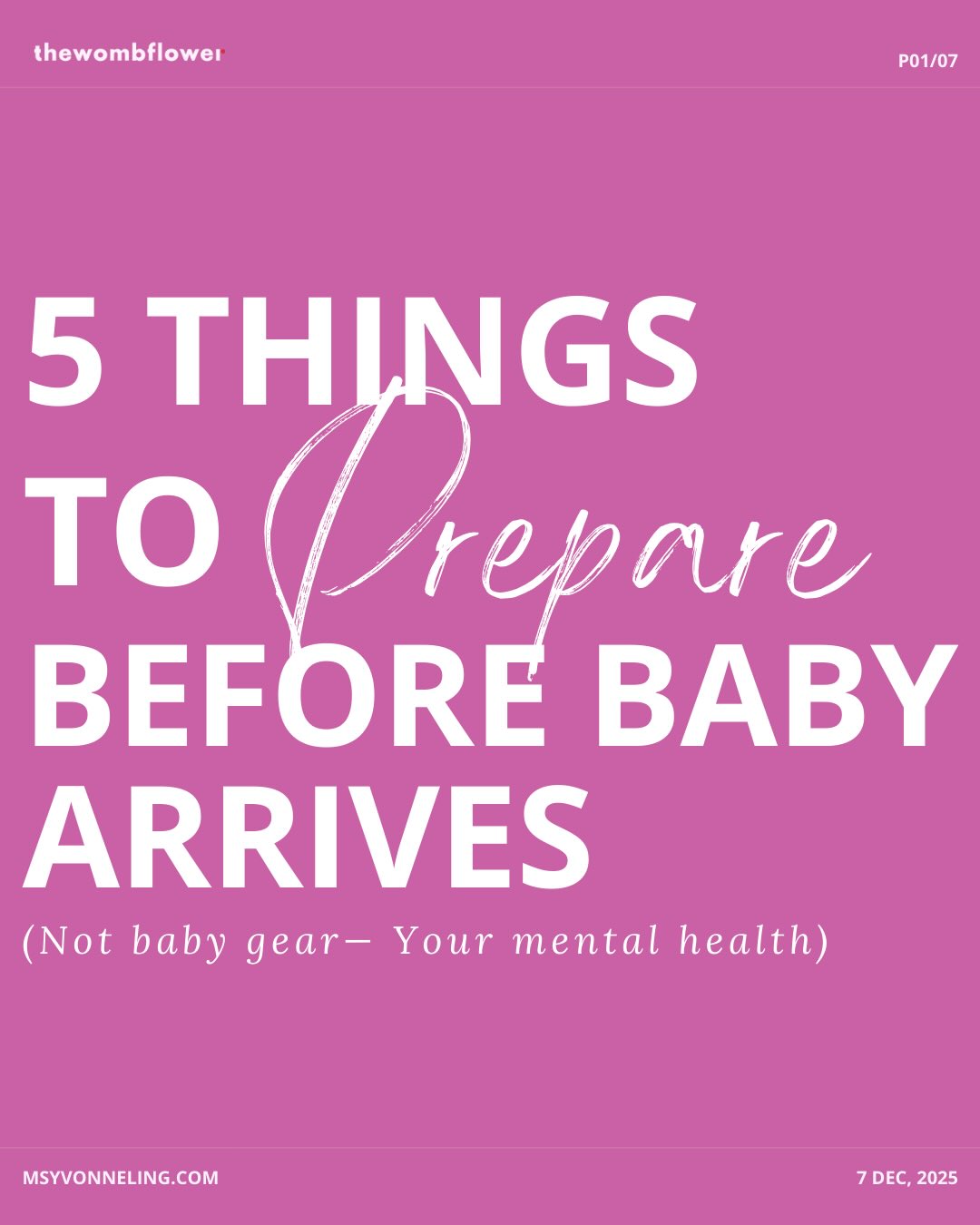 Everyone tells you what baby gear to buy… No one tells you to prepare your mental health.🤷🏻♀️
Here’s what actually matters. Not stuff. Not perfection. Just preparation. 🌸
With my first baby (2018), I thought “I’ll figure it out.”
By Week 3, I was on my kitchen floor at 3 AM barely holding on. 🫥
With my second baby (2024), I prepared. Week 3 was still hard. But I didn’t spiral. The difference? I had a plan. 😇
Save this for yourself or send to someone who needs it. 🩷
#PostpartumPrep #PregnancyPrep #MentalHealthMatters #ExpectingMums #SingaporeMums #FirstTimeMum #PostpartumSupport #MaternalMentalHealth #thewombflower #PregnancyTips #SGPregnancy #BabyPrep