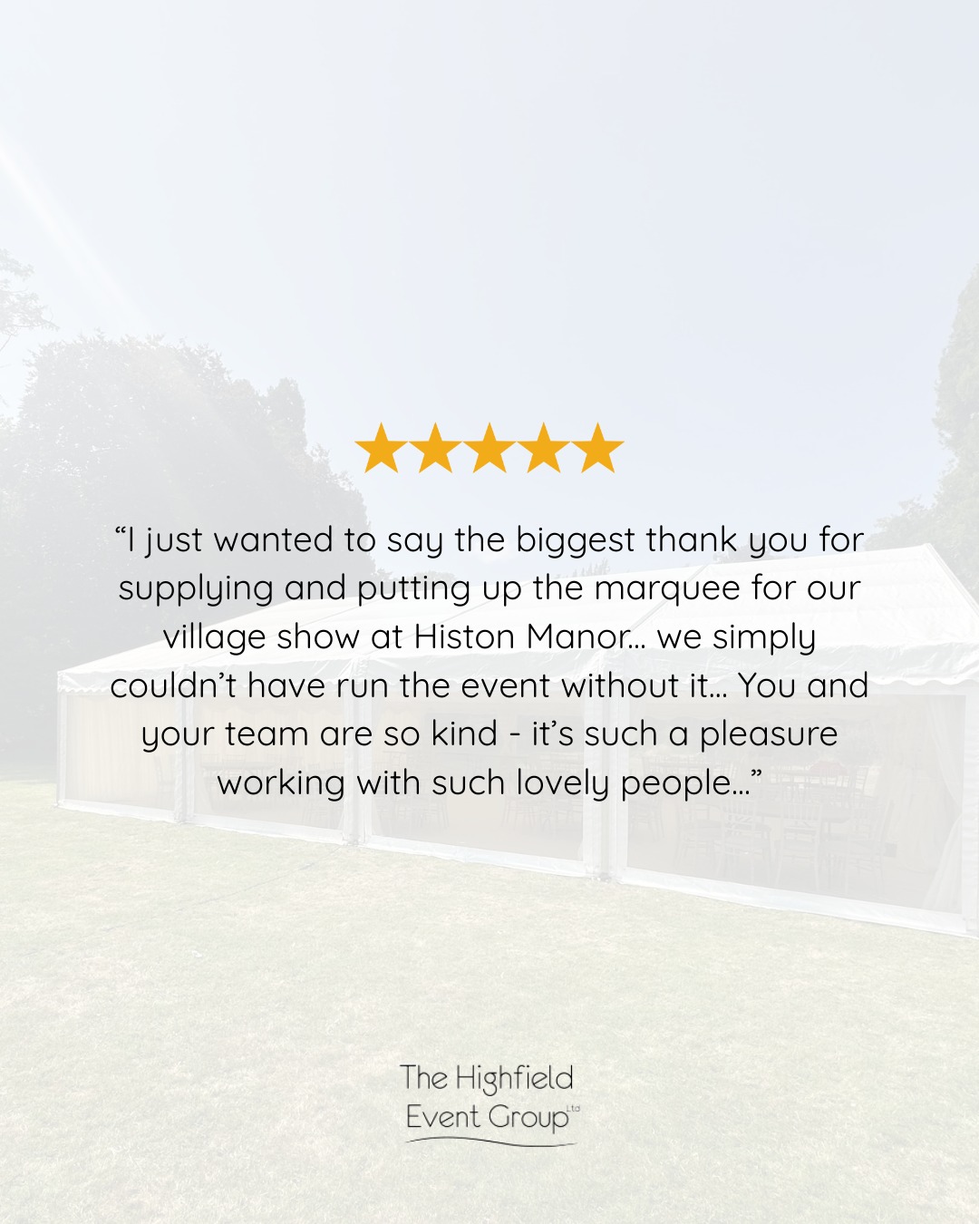 🌟🌟🌟🌟🌟
From first enquiry to final takedown, we're there to ensure every final detail is just 'so'.
Thank you again to our lovely clients and the team at @histonmanor for another successful event.
#ClientReview #CustomerFeedback #EventPlanning