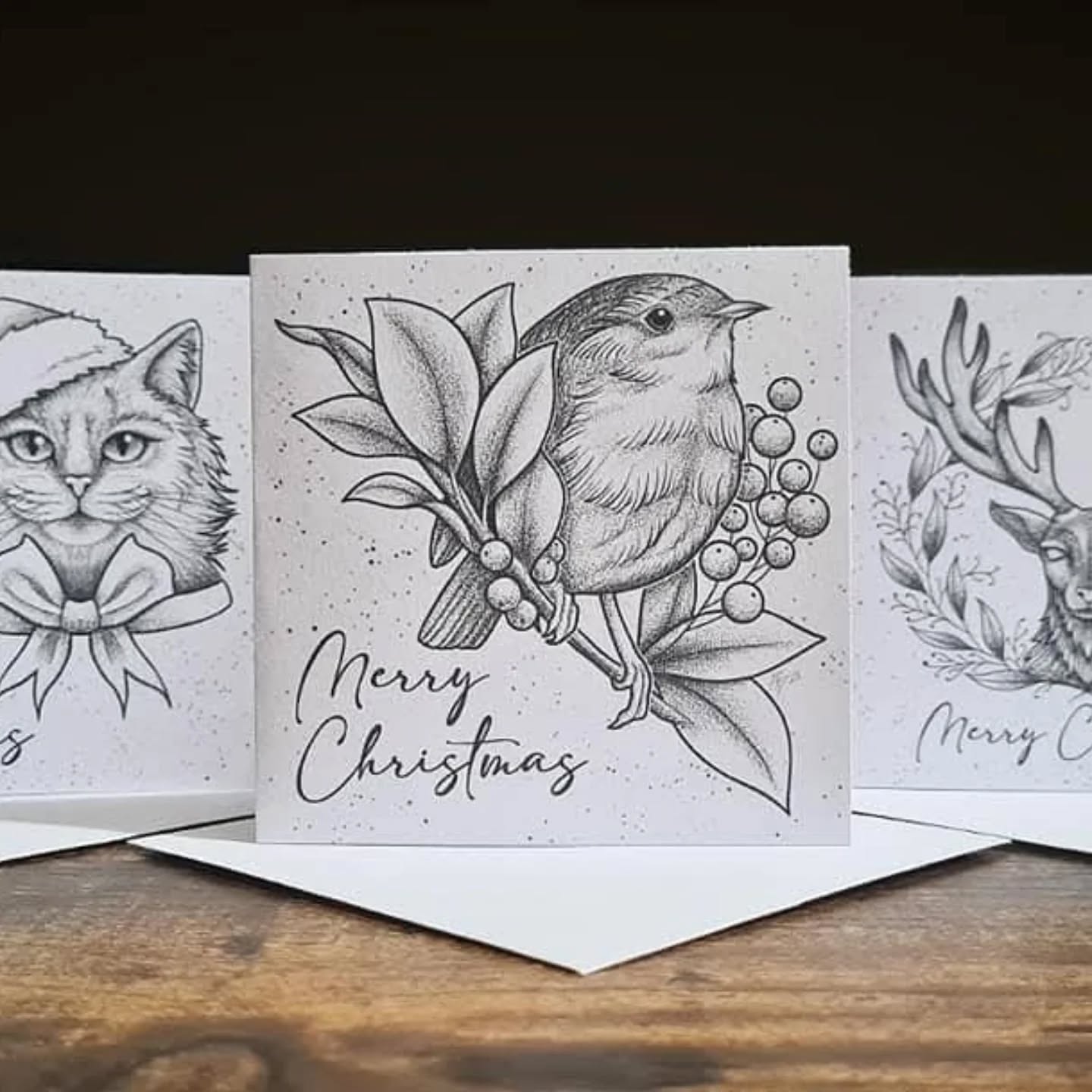 ðð Christmas cards! ðð
I'm now taking custom orders!
Available to pick up at the tattoo studio or they can be delivered to you!
(Postage cost depends on quantity and how soon you need them!)
They will also be available to buy from my website shop this Wednesday evening!
ÂĢ2 each, order as many as you like!
Message me to order ðĨ°
.
.
.
#tattoo #art #design #Christmas #card #greetings #Xmas #cat #Robin #reindeer #present #ideas #festive