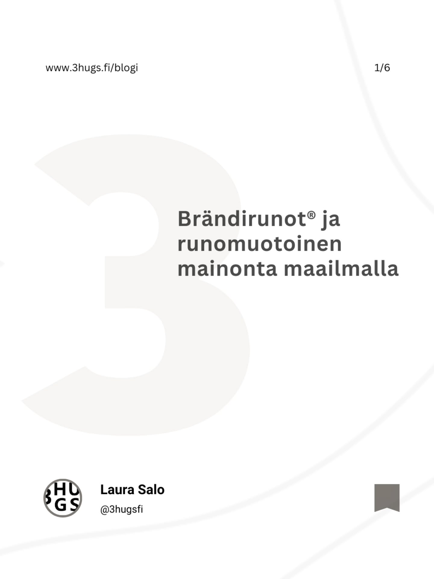~ 𝟯𝗛𝗨𝗚𝗦 𝗫 𝗕𝗟𝗢𝗚𝗜 ~
Aiheesta: BRÄNDIRUNOT® JA RUNOMUOTOINEN MAINONTA MAAILMALLA
Runomuotoinen mainonta on maailmalla tuttua Super Bowl -mainoksista globaaleihin kampanjoihin, joissa runous on auttanut brändejä rakentamaan tunneyhteyttä, joka jää mieleen — ja sydämiin. 🤎
Coca-Cola, Microsoft, Levi’s ja monet muut vahvat brändit maailmalla ovat käyttäneet runoutta kertoakseen tarinoita, joilla on rytmi, syvyys ja tarkoitus. Runomuotoinen mainoskieli puhuttelee ja sillä on voima tehdä brändistä inhimillinen, koskettava ja samaistuttava.
~ Kun sanat koskettavat, brändi muistetaan.
Ja siksi brändirunot® toimivat myös Suomessa — kyllä, myös englanniksi.
.
👉🏼 Jatka lukemista täältä:
𝘄𝘄𝘄.𝟯𝗵𝘂𝗴𝘀.𝗳𝗶/𝗯𝗹𝗼𝗴𝗶
.
.
3HUGS.FI ~ ME LUOMME 𝑇𝐴𝑅𝐼𝑁𝑂𝐼𝑇𝐴, jotka puhuttavat ℎ𝑢𝑜𝑚𝑒𝑛𝑛𝑎.
.
#3hugs #3hugsfi #3hugsmarketing #3hugsbranding#brändi #brändiruno #brändiarvo #tarina #yritystarina #mainonta #konsepti #konseptointi #brändiviestintä #tarinallistaminen #asiakaskokemus #cx #ex #TunneViestintä #markkinointiviestintä #strategianytimessä