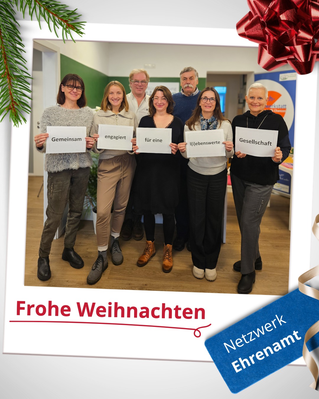 Wir wünschen eine ruhige Weihnachtszeit und Momente, die gut tun. Danke an alle, die durch ihr Engagement Nähe, Mut und Lichtblicke schenken. Im neuen Jahr geht es mit frischer Energie weiter und wir freuen uns auf alles, was wir gemeinsam bewegen.
#Ehrenamt #GemeinsamEngagiert #NEAvernetzt #Weihnachten