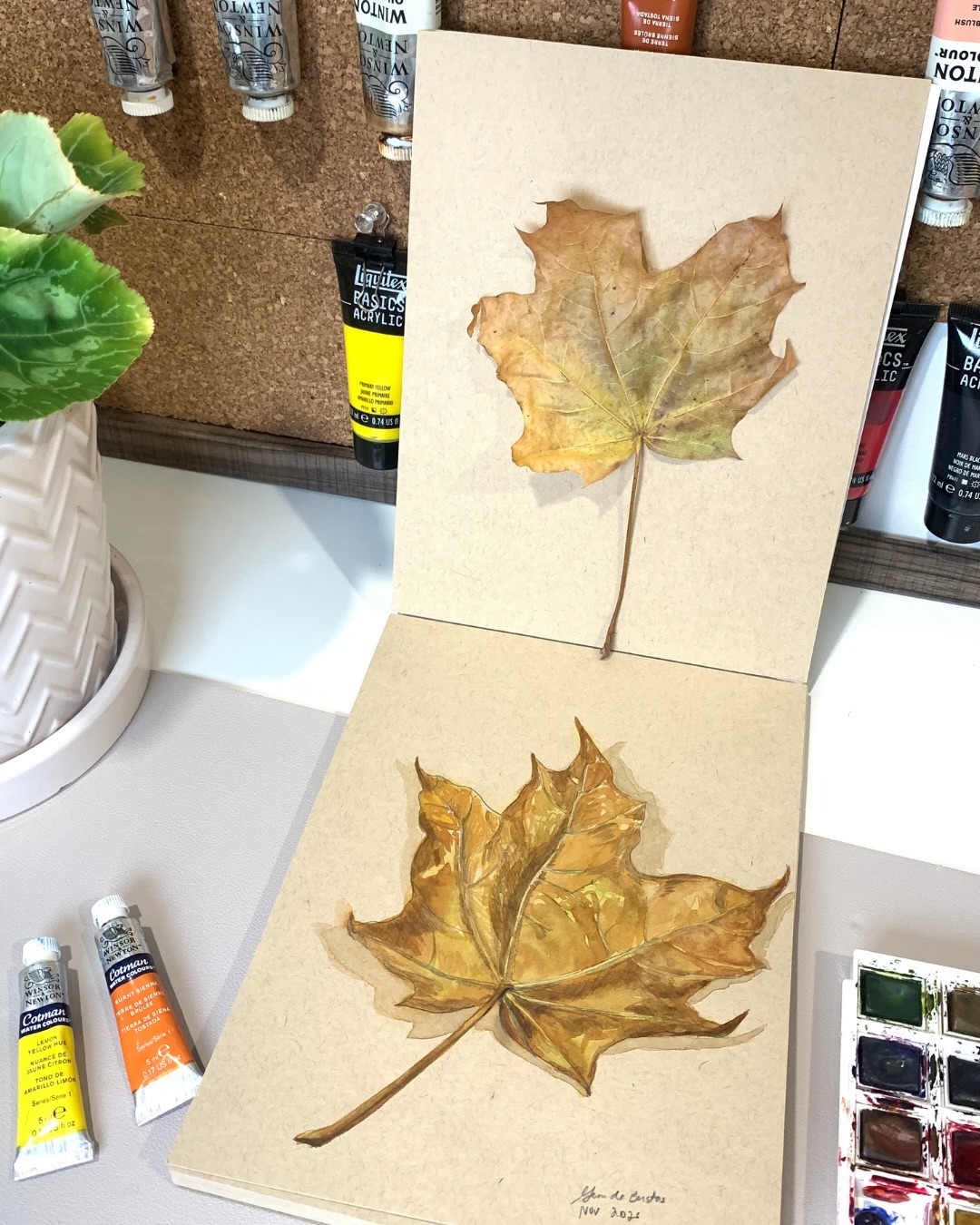 Instead of dwelling on the things I cannot control, I lose myself in watercolor. 🍂 This brown leaf, a quiet symbol of autumn fading, reminds me that waiting is frustrating, but creating art makes it bearable. Art becomes the patience I can hold in my own hands.
#watercolor #creatingartwork #autumnends