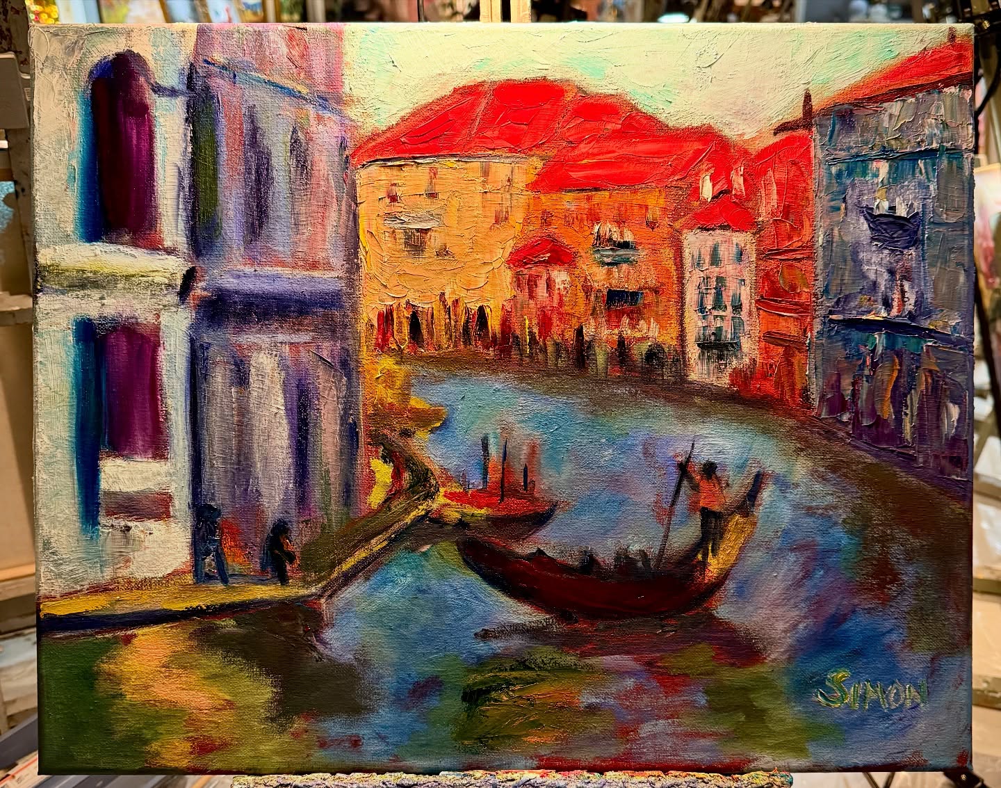 We amore our Monday night class together- always fun to paint together in @connieloganart ‘s studio.
A trip to Venice for the evening in oils 😊🎨.
Painting with @lauriemendenhall @zsuzsi_winn_studio
🖼️
#oilpainting
#artstudio #practicepractice
#artwithfriends #paletteknifepainting #ınstart #artistoninstagram #colour #venice #veniceart