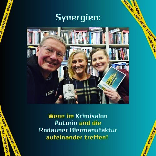 Ab sofort könnt ihr in der wunderbaren Buchhandlung @krimisalon.wien bei Lisa Schippel nicht nur Bücher kaufen, sondern auch *Trommelwirbel* den "Rodauner Strizzi" und andere Bierspezialitäten von Kurt Tojners @rodaunerbiermanufaktur.
Dass diese Biere echte Schmankerln sind, weiß auch Felix Grohsman. Nachzulesen in Wienerberg.
So macht Networking Spaß!
Eure beglückte
Mina
