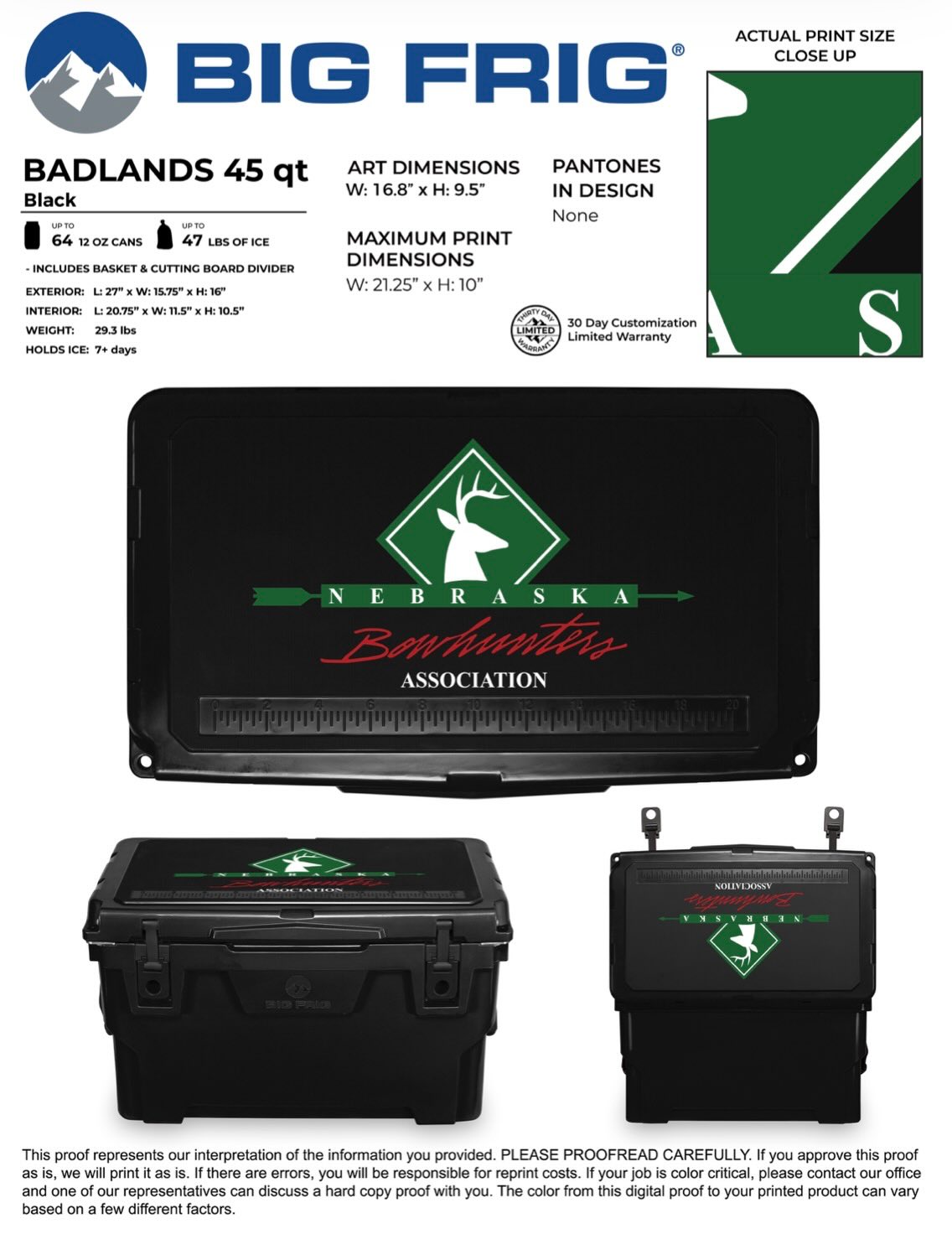 We are taking orders for @nebraska_bowhunters association logo @bigfrigcoolers If you want in on the order please message us on here or pm us or call/text Scott Christensen at 308 430 0561 for pricing and colors sizes you are interested in. Cooler sizes are 10qt, 20qt, 45qt and 70qt on wheels