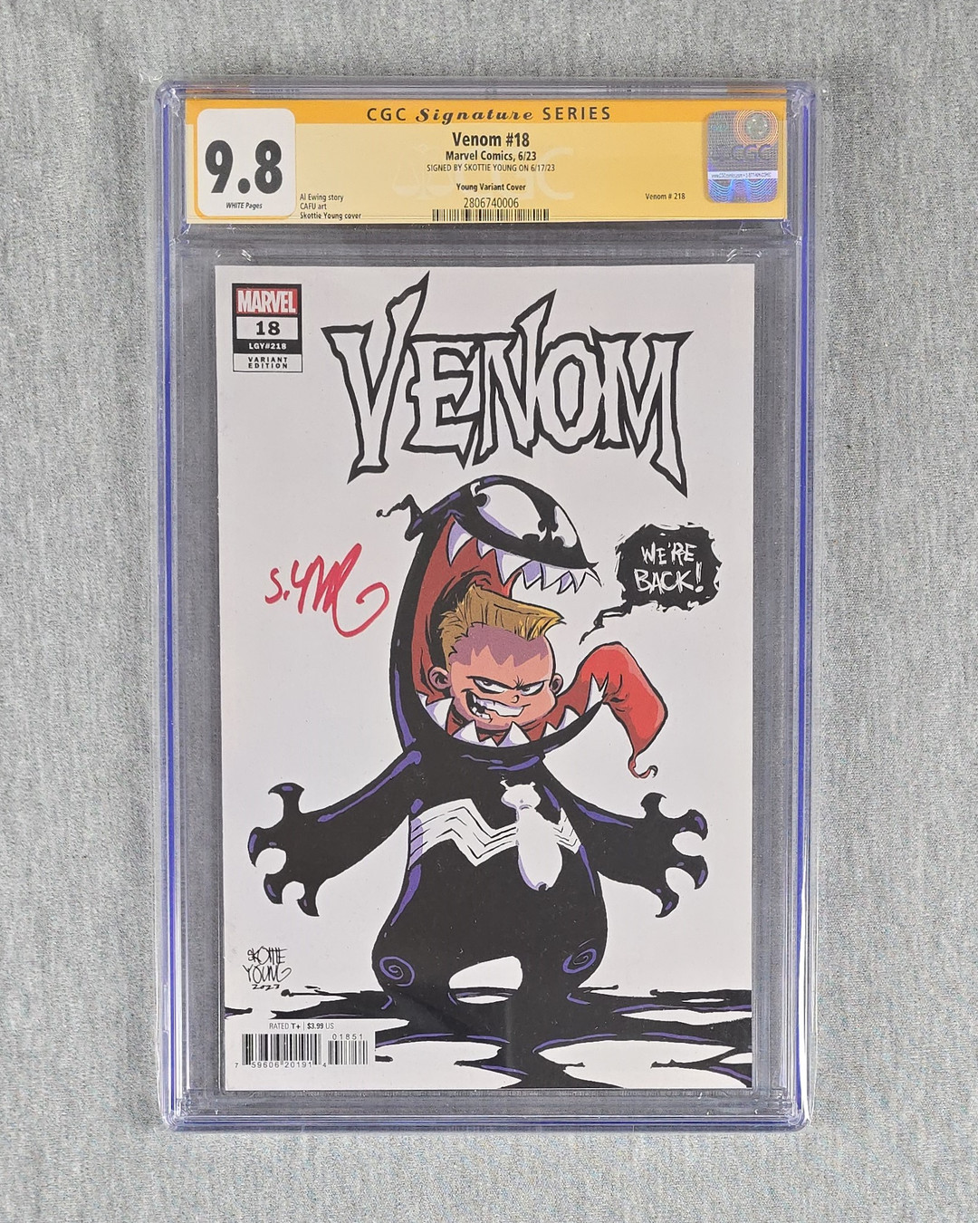 Venom #18 gets the full Skottie Young treatment in this signed CGC 9.8 variant—playful, chaotic, and seriously collectible. And yes, it’s on sale right now. You can grab it (along with plenty more curiosities) at TiltedBooks.com.
#Venom #SkottieYoung #Comics #SignedComics #TiltedBooks