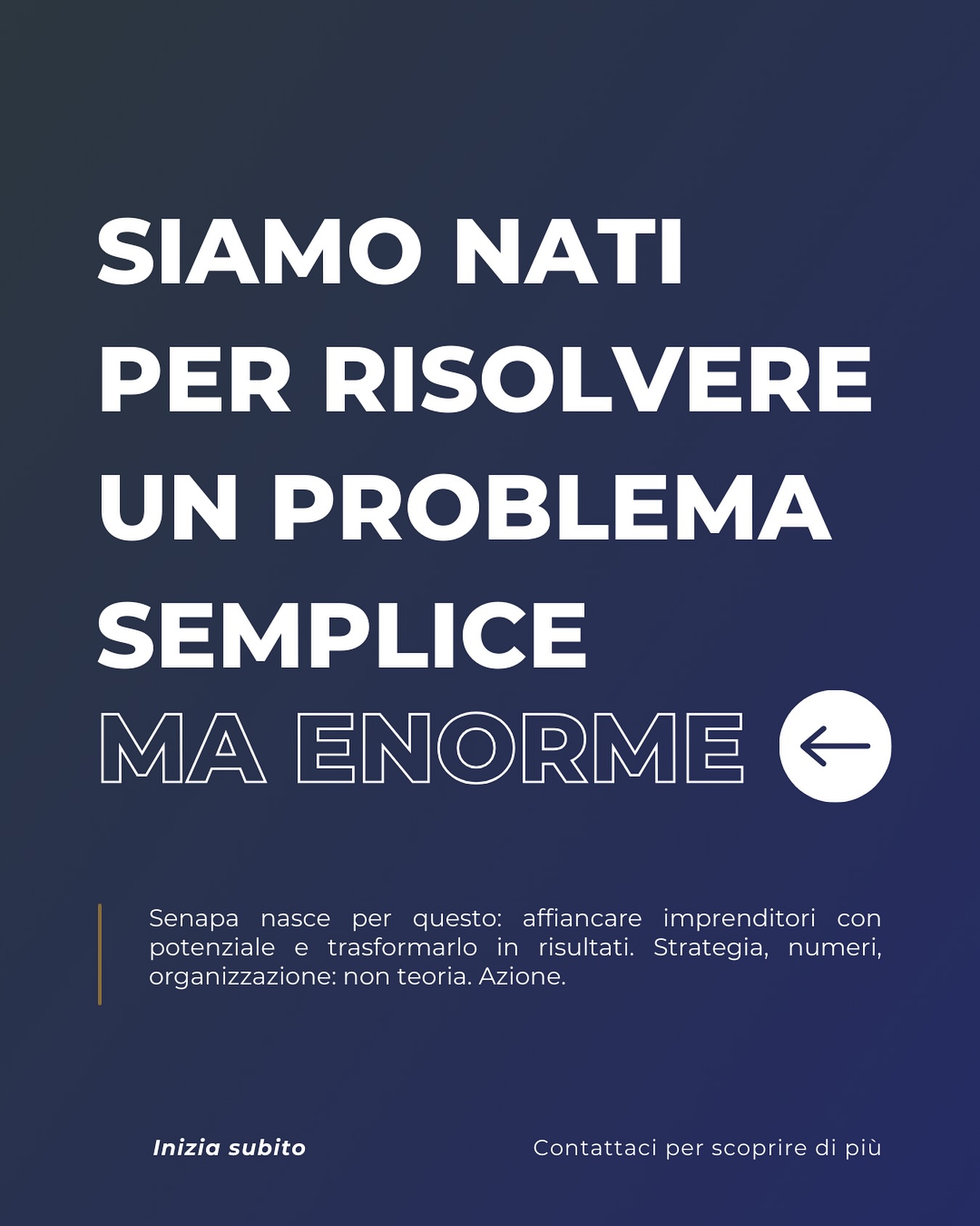 Troppi imprenditori hanno potenziale, ma non una strategia chiara per trasformarlo in risultati.
Noi siamo qui per questo: affiancarti, darti una direzione e portarti allâazione.
đ Strategia. Numeri. Organizzazione.
đ Zero teoria inutile. Solo ciò che ti serve per crescere davvero.
đ Vuoi iniziare a lavorare sul tuo progetto? Scrivici.