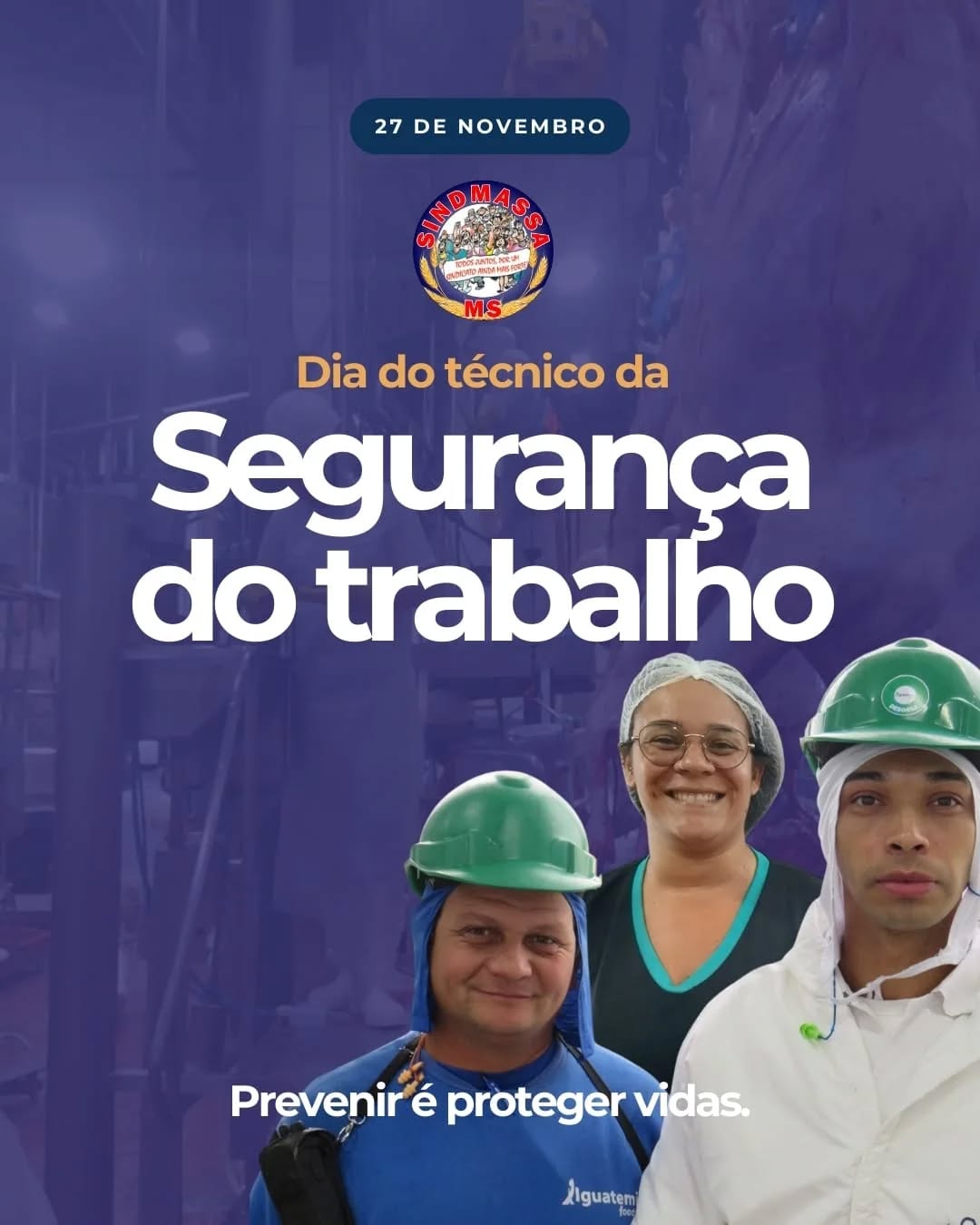 Nas engrenagens que movem a potente indústria da alimentação em Mato Grosso do Sul, a vida do trabalhador é o nosso capital mais valioso. ⚙️🌾
Hoje, 27 de novembro, celebramos o Dia do Técnico de Saúde e Segurança do Trabalho.
Estes profissionais são a linha de frente na defesa da integridade física em ambientes desafiadores.
Seja no calor das panificadoras e confeitarias, na precisão das fábricas de massas, na complexidade do maquinário das fábricas de ração, ou no ritmo intenso e exigente dos frigoríficos e abatedouros de aves, a presença do Técnico de Saúde e Segurança é fundamental.
São eles que transformam normas técnicas em proteção efetiva, garantindo que as mãos que produzem o alimento retornem ilesas para seus lares.
O SINDMASSA MS presta sua mais alta homenagem a estes guardiões da saúde e da segurança.
A sua vigilância constante e expertise técnica não apenas previnem acidentes, mas dignificam o trabalho de toda a nossa categoria.
Obrigado por protegerem quem move a nossa indústria! 👏🛡️
#SINDMASSAMS #DiaDoTécnicoDeSegurança #SaúdeESegurançaDoTrabalho #IndústriaDeAlimentosMS #Panificação Frigorífico Abatedouro FábricaDeRação Massas PrevençãoQueSalva MatoGrossoDoSul ValorizaçãoProfissional