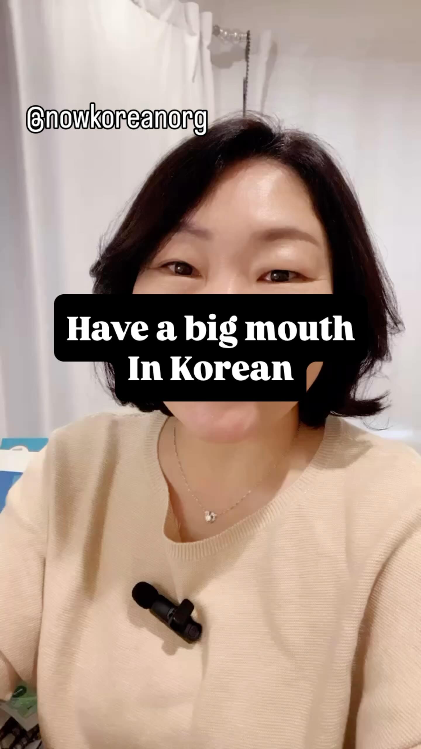 Have a big mouth 입이 가볍다
Someone can’t keep a secret in Korean 입이 가볍다
민 씨는 입이 가벼워요.
Min has a big mouth.
그래서 민 씨에게 절대 비밀을 말하지 않아요.
So I never tell him my secret.
#learnkorean #koreanlesson #koreanteacher
#studywithme #koreanphrase
#hangulstudy #koreanclass #kpop #kdrama#koreangrammar
#onlinekoreanclass
#beginnerkorean
#한국어공부 #한국어 #한국어선생님