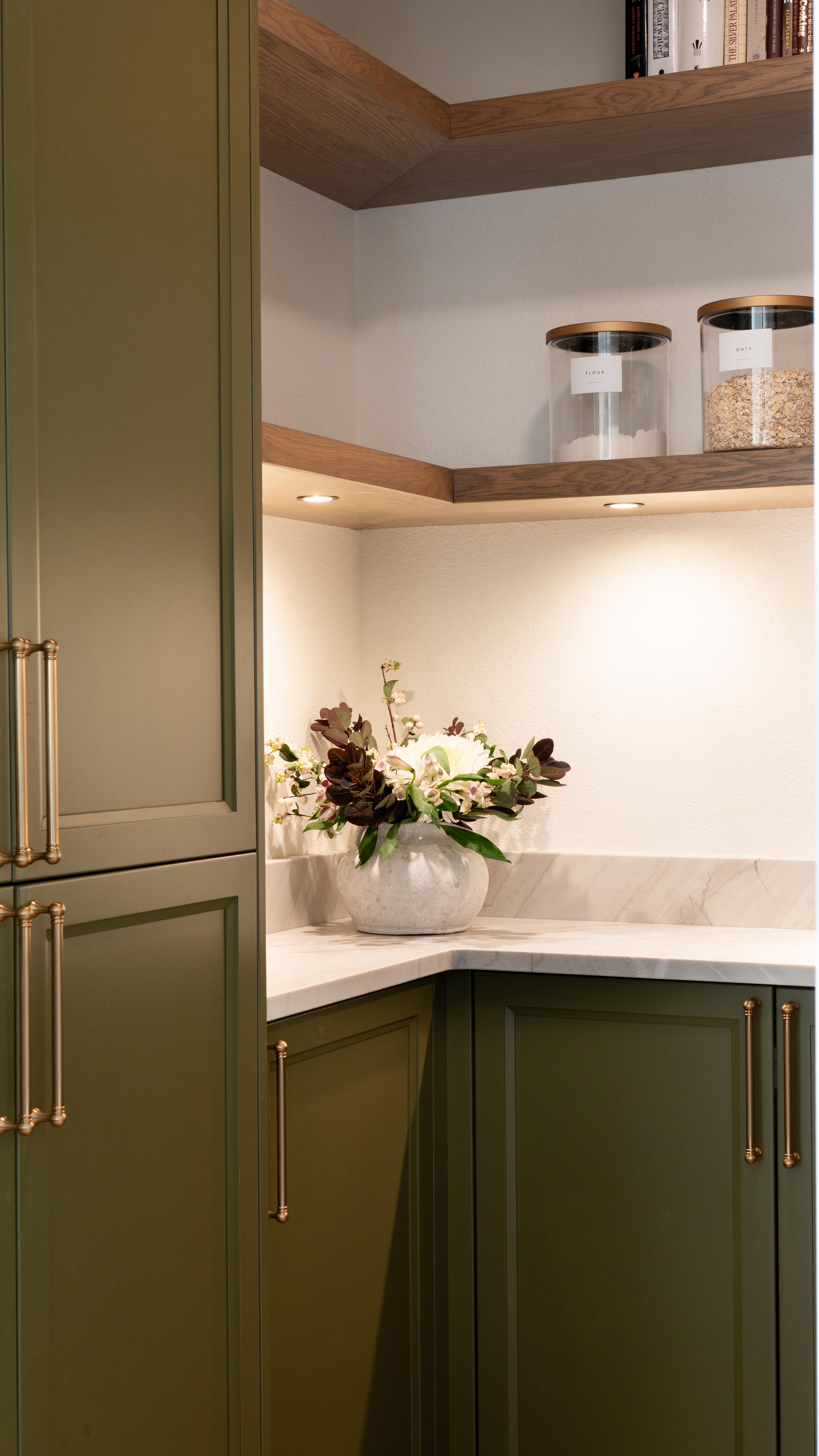 Pantry goals ✨ when we create a kitchen for you, we of course make it beautiful but function really is at the top of the priority list. One of my favorite things to do with clients is create a 'cabinetry map'. Once we have your initial cabinet renderings, we write down what each cabinet and drawer will be designated for to ensure everything has a home. In this pantry at European Cozy we took a small space and maxed out the storage to make sure there was ample room for the client's needs. We even snuck a large wine fridge in here! And of course - green cabinets will be a forever favorite 💚
📸 @sophiawikoffphoto
#boiseinteriordesigner #boisegeneralcontractor #boiseremodel #boise #boiseinteriordesign