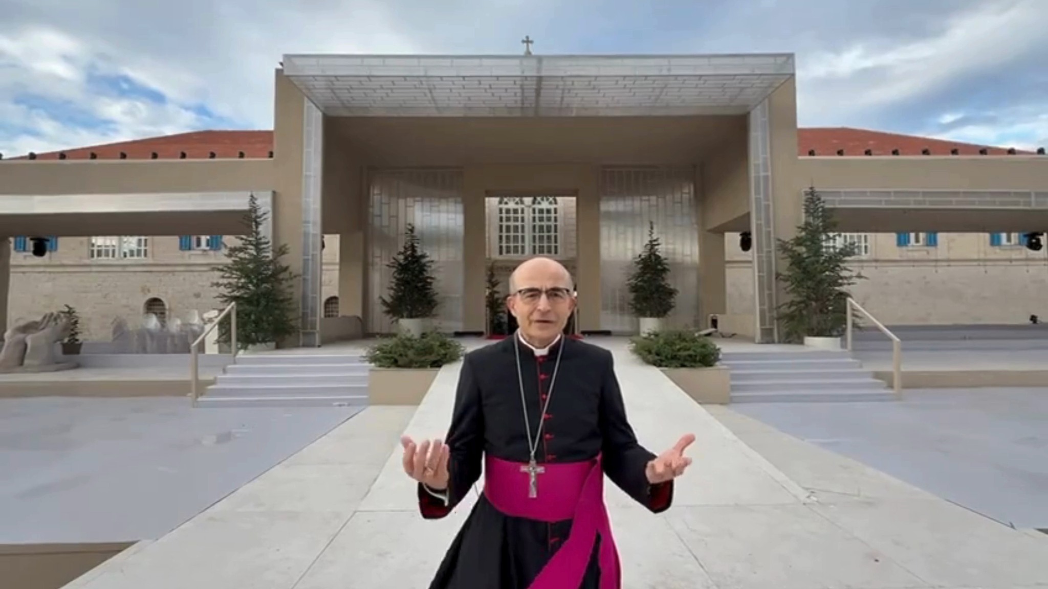 Bishop A. Elias Zaidan speaks from the Maronite Patriarchal See in Bkerke, Lebanon, about the Youth and Young Adult gathering with His Holiness Pope Leo XIV on December 1, 2025.