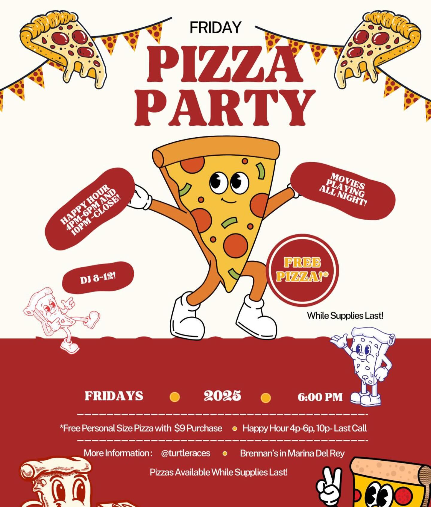 Forget about SHOPPING, Come support your local bar!! We have specials today!
1.) TWO FER ONE HAPPY HOUR 4-6pm!
2.) FREE personal size pizza with $9 purchase from 6pm-10pm (or while supplies last!)
3.) ANOTHER ONE! A second Happy Hour from 10pm-close!
Bring your relatives! Even the ones you can’t stand!
🍺 🍕 🥤 🍹 🍷
#blackfriday #marinadelrey #losangeles