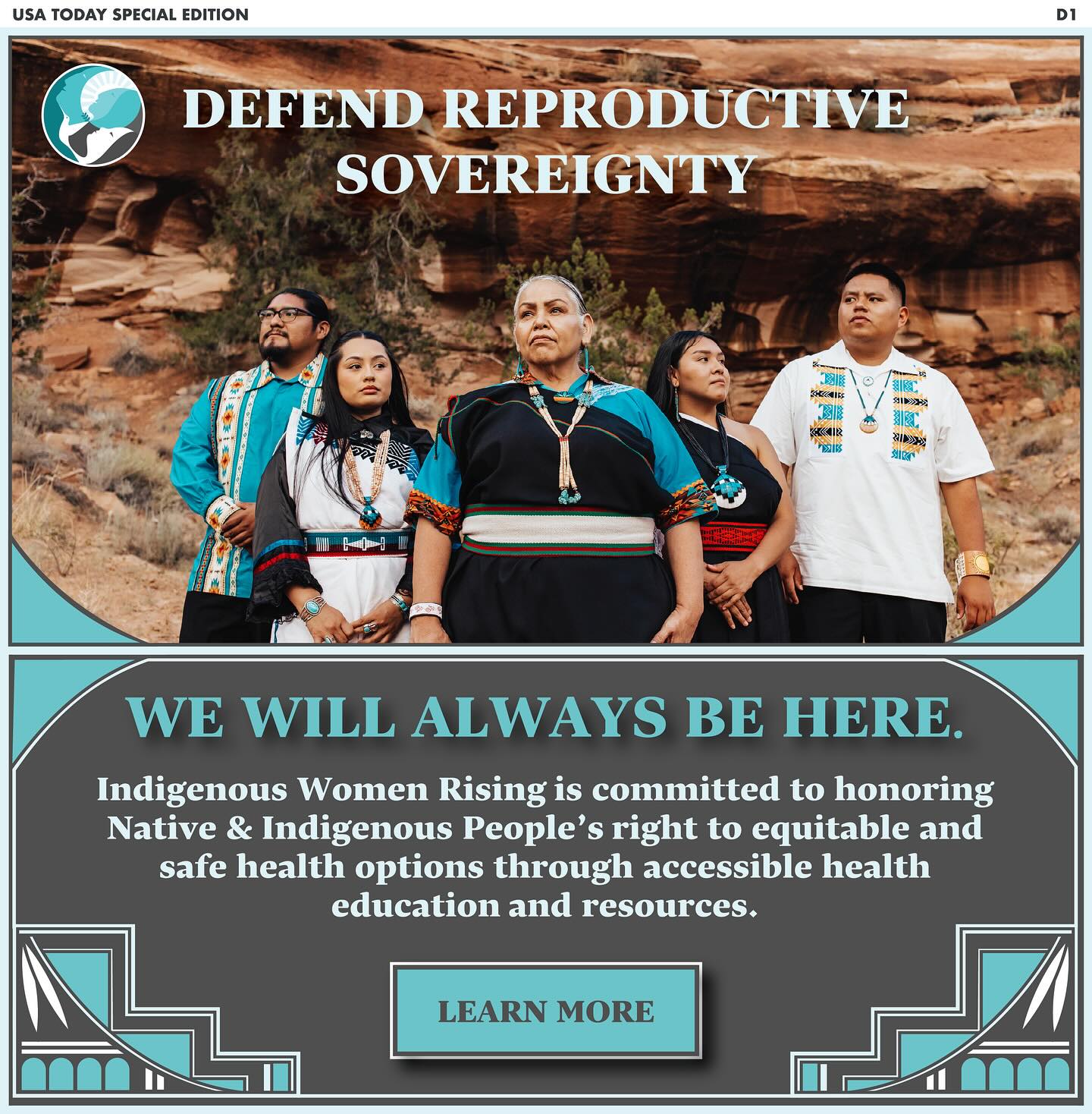 In case you missed it, Reproductive Sovereignty was uplifted in @usatoday’s Native American Heritage Month Special Edition release ✨
We want to thank our community members & relatives who agreed to be featured in this ad as representatives of the work that Indigenous Women Rising is committed to.
Pueblo Indigenous representation in the name of Repro Sovereignty reflects the roots of IWR and the foundations that sustain this work.
This release is available in physical format - Purchase a copy today through the link in our bio 🔗
Donate and Support IWR today 🩵
📸 by @alicialuciaphotos
•
•
•
•
#reproductivesovereignty #reproductivejustice #indigenouswomenrising #reproductivehealth #usatoday