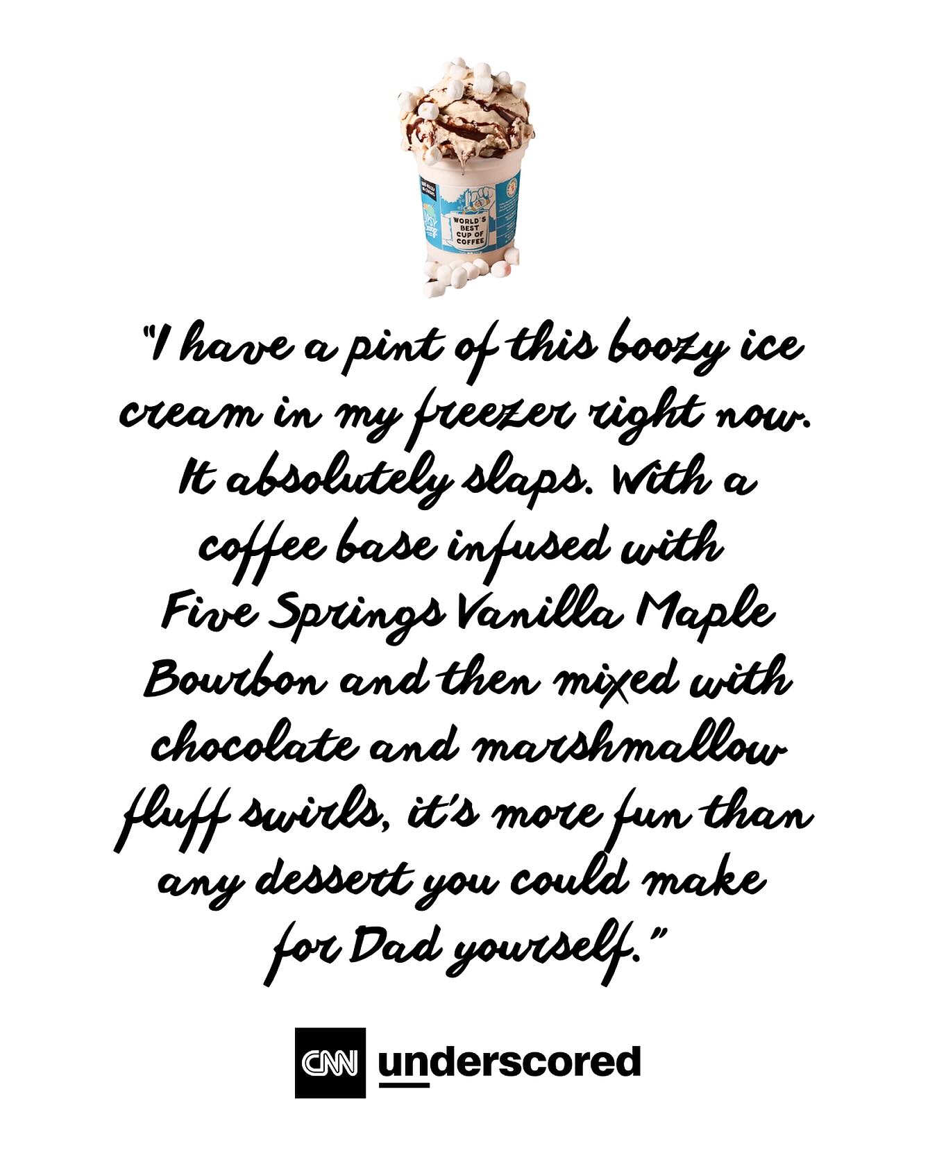 Is it just us, or is winter actually the BEST time of year to have ice cream? 🧐😜
We have a feeling we’re not the only ones, because Five Springs x Tipsy Scoop pints have been a hit - with hibernators-at-heart, dessert lovers, and editorial testers alike. 🥣
Thanks @cnnunderscored @joebloss_cnn for carving out precious freezer space for the @fivespringsbourbon @tipsyscoop holiday collaboration (and featuring it in your Best Gifts for Dad gift guide). So glad it’s found a worthy place in your rotation.