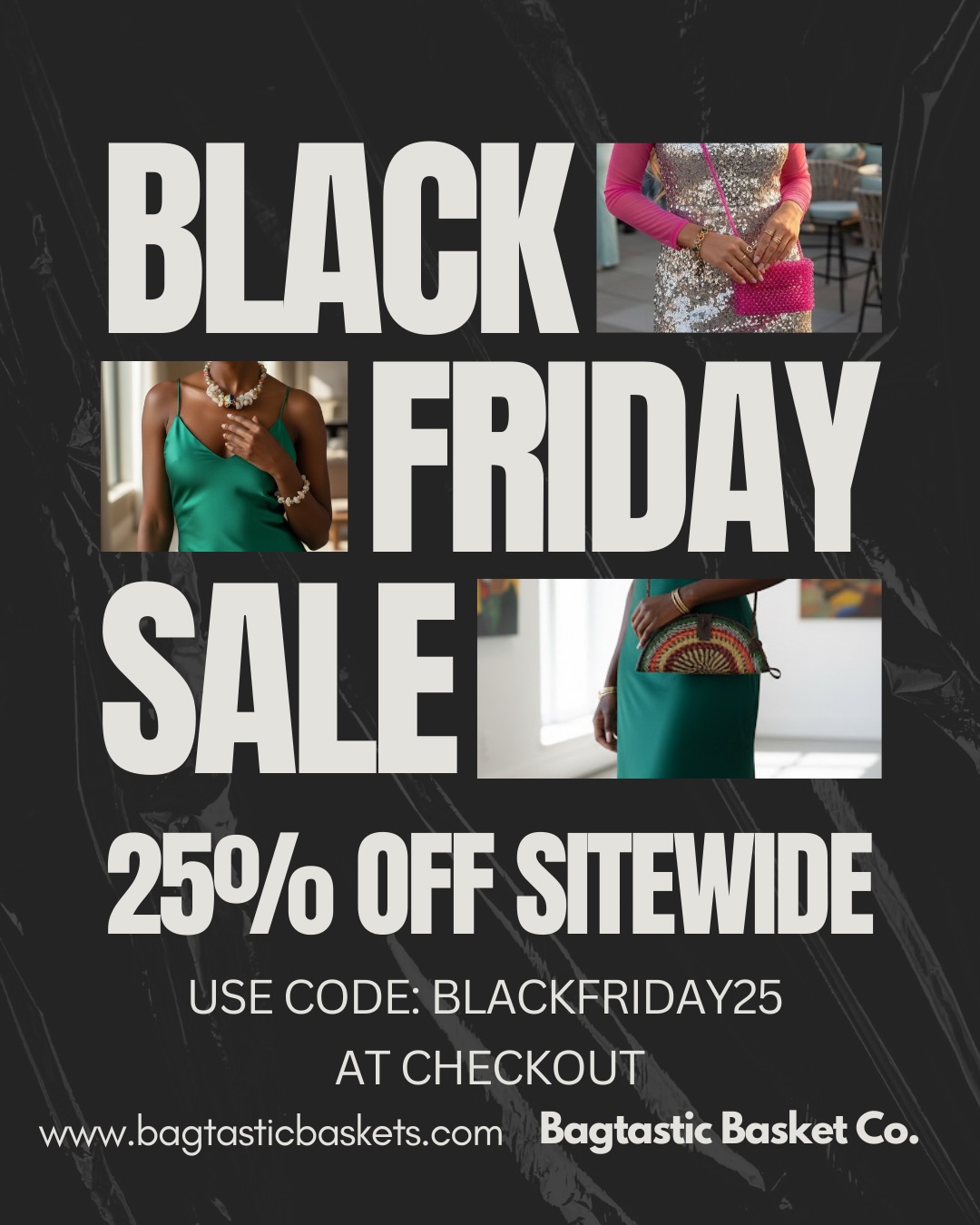 BLACK FRIDAY SALE 🔥✨
Enjoy 25% OFF sitewide with code BLACKFRIDAY25.
Handbags • Beaded Bags • Jewelry
Limited quantities available.
🛍️ Shop Now: www.bagtasticbaskets.com
Comment LINK and I’ll DM you the shop.
#BlackFridaySale #ShopSmall #BeadedBags #HandmadeBags #HolidayDeals #BagtasticBasketCo #ghanatotheworld