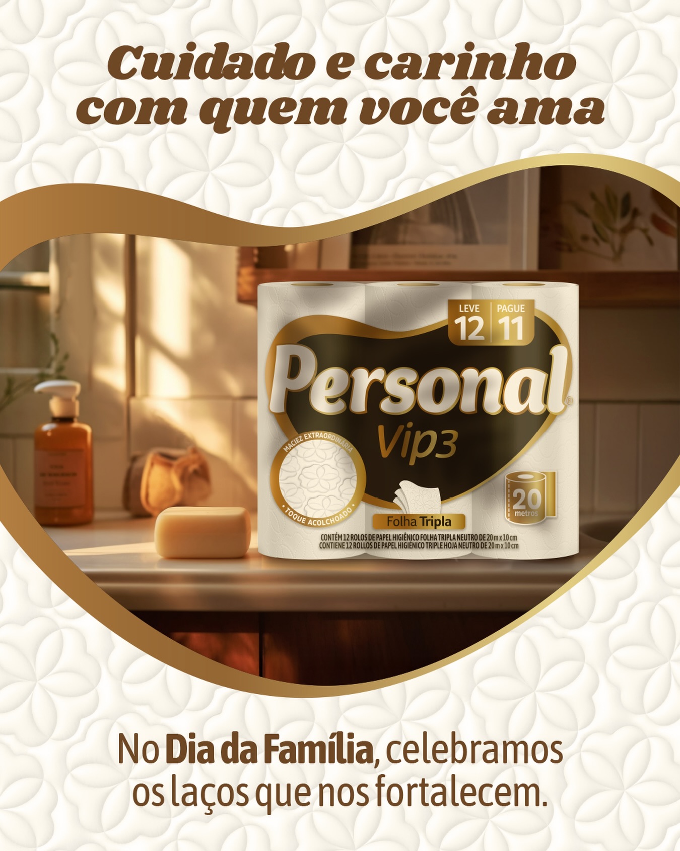 Personal Vip folha tripla oferece o toque de maciez e a resistência que sua família merece. 🤍🧻
Qualidade que acompanha cada momento de cuidado.
#DiaDaFamília