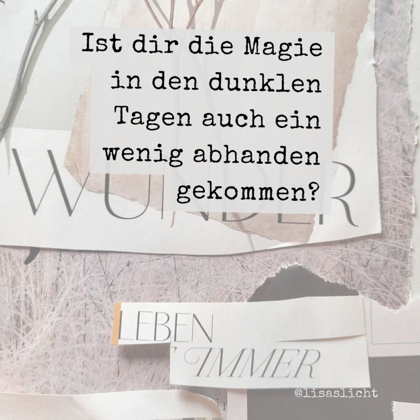 Ist dir die Magie in den dunklen Tagen auch ein wenig abhanden gekommen? Sehnst du dich nach einer Zeit, in der der Winter noch voller Geschichten und Märchen war?
Dann lade ich dich ein, mich auf eine magische Reise zu begleiten. ❄️
Infos und Anmeldung unter
www.lisalicht.de/veranstaltungen
#Winterzauber #Traumreise #Märchenzeit #ZeitFürMich #Achtsamkeit #MagieImWinter #GemeinsamReisen #AbenteuerImZauberwald