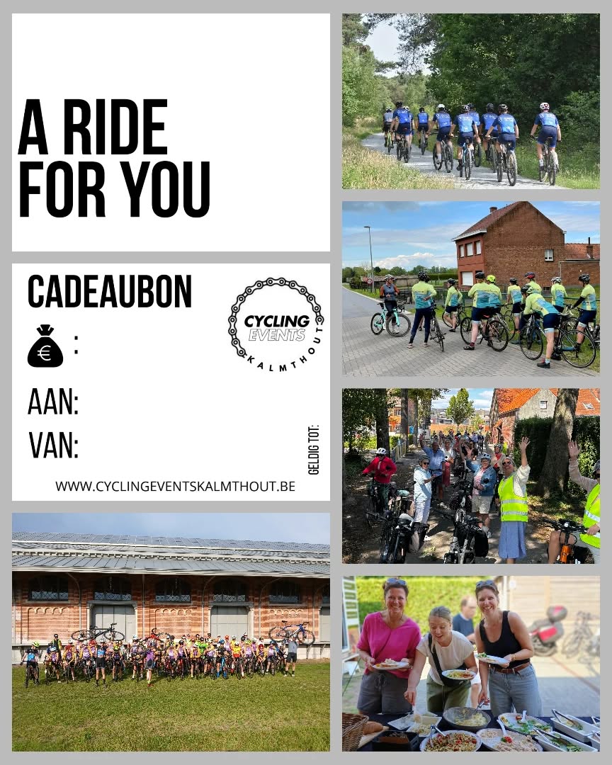 Stilaan weer die tijd van het jaar 😊
CADEAUBONNEN 😉
Stuur me een DM en hij komt jou richting uit!
www.cyclingeventskalmthout.be
@visitkalmthout
#cycling
#cyclingevents
#cyclingeventskalmthout
#Teambuildings
#cyclefun
#cyclinglife