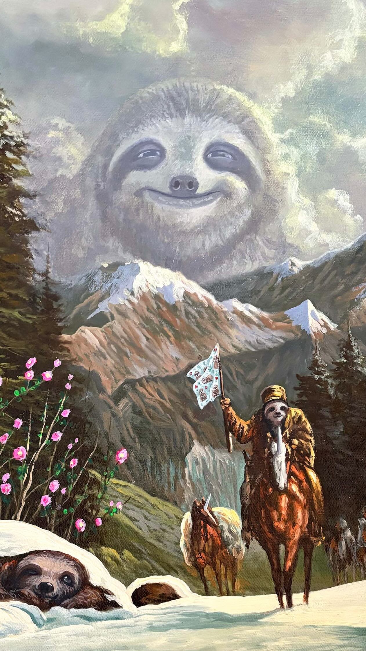 Sanctuary of the Sloths - 20x24 - Acrylic on Canvas
I am honoured to be trusted with such a meaningful commission. The passing of a loved one is hard. And I hope we all keep our loved ones alive in our own special ways. #sloth #sloths #upcycle #thirftstoreart #thrifted #unofficialcollaborations #yegart #yegartist #edmontonartist #canadianartist #canadianart