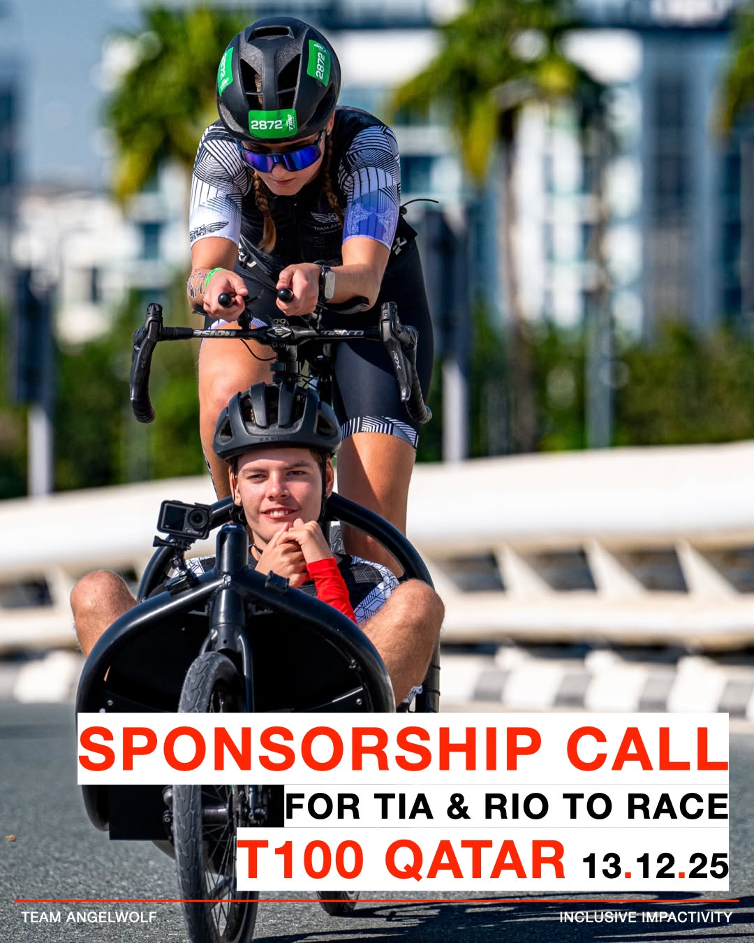 A Final Call for Partners Who Believe in Inclusion
This December, Tia and Rio will represent the UAE and our global community of inclusion at the @t100triathlon World Championship Final in Qatar carrying forward a story that has already inspired thousands around the world.
Last year, their performance in Dubai earned them their second @guinnessworldrecords:
“Fastest time to complete a T100 triathlon while carrying a person.”
Now, they’ve been invited back to take this message of inclusion to the world stage once again.
As a small, family-run non-profit, everything we do is driven by heart, purpose, and lived experience but we cannot do it alone. To make this journey possible, we are seeking partners who genuinely believe in inclusion, youth leadership, and creating real impact through sport.
Your support will help us cover the essential costs of the race week, including travel, accommodation, equipment transport, local logistics, and our specialised inclusive racing setup.
This isn’t just sponsorship.
It’s joining a movement.
It’s standing behind a story that shows the world what true inclusion looks like.
It’s ensuring Rio continues to experience life in the most powerful way possible: together, as a family.
If your organisation is ready to champion inclusion on a global platform, we would be honoured to collaborate.
E: nick@teamangelwolf.com
WA: +971 58 559 9881
#TeamAngelWolf #Inclusion #BeAnIncluder #LittleXWolf @t100triathlon @t100club @worldtriathlon