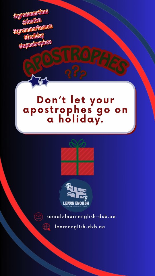It's #grammartime try today's #festive #grammarlesson using #apostrophes #holidayseason