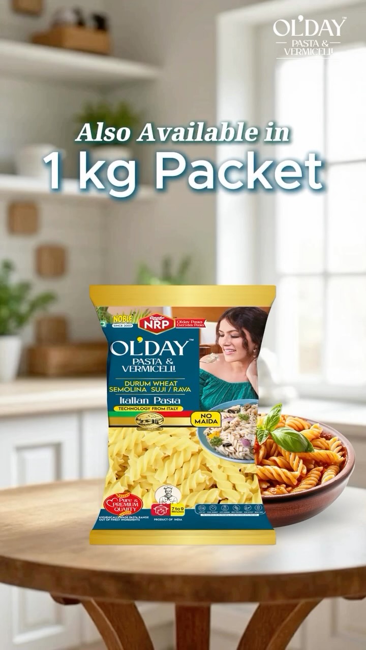 Your favourite Fusilli pasta just got BIGGER.
Now in a 1 KG value pack — more flavour, more servings, more reasons to cook pasta every day. 🍝✨
#OlDayPasta #Fusilli #1KgPack #NowBigger #GoodFoodGoodMood #PastaLove #ValuePack #KitchenEssentials #HomeCooking #PastaRecipe #FoodieLife #PastaNight #DesiFoodies #PastaLovers