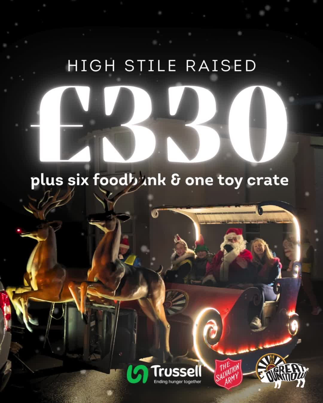 Thank you to the wonderful people who donated money, food and toys last night to help local people and charities in need! ๐
You raised a whopping ยฃ330+ and filled up six crates of food for @uttlesfordfoodbank and one crate of new toys for @salvationarmyuk ๐คฉ
Tonight we will be visiting the St Edmunds Lane area of Dunmow from 6pm. Listen out for Santa and track him at www.dunmowsanta.co.uk