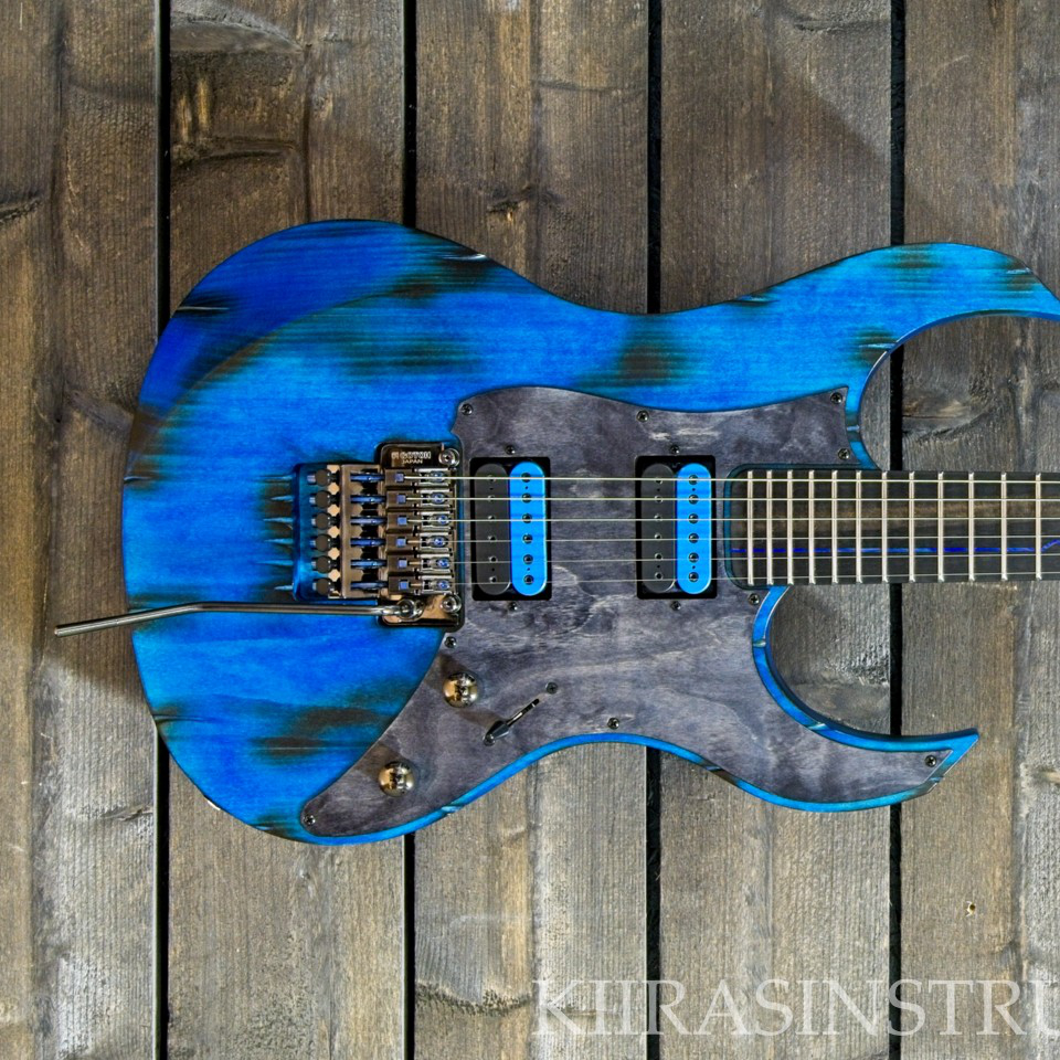 FOR SALE 2595€ incl. shipping within continental EU in hard shell case. Two more coming early next week: clean outline blue & worn outline red.
BURNT & STAINED
Stained & Burnt Red (alder) / Blue (basswood) bodies with flame birch veneer pickguards, 25.5" bolt-on 5-piece maple-wenge neck, nature select ebony fretboard with EKG inlay and 24 stainless steel frets, @dimarzioinc Evolution pickups, @g_gotoh510 GE1996T Cosmo Black Floyd Rose with blue / red Kiiras Titanium Hardware upgrade kit, and SG381 tuners.
For shipping outside EU please contact me for quote.
More info & order form on my website kiirasinstruments.com, or follow linktree in bio.
#kiirassoitin #kiirasinstruments #guitar #guitarporn #custom #customguitar #finishing #finnishing #finland #finnish #madeinfinland #ahti #superstrat #strat #ibanez #jem #bsbjem #dimarzio #floydrose #metal #brutal