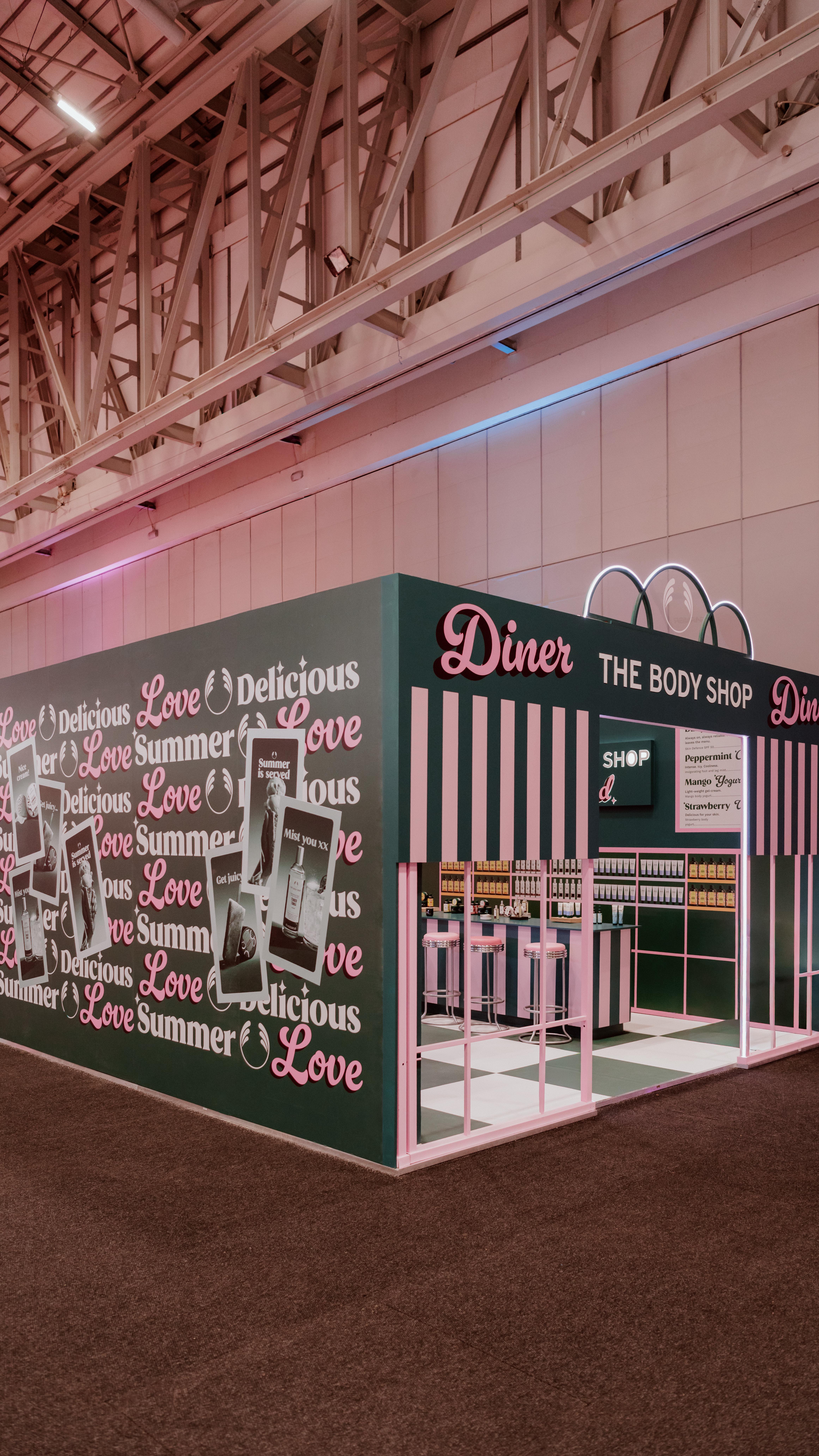 ✨Serving up glow with a side of retro✨
Built for @thebodyshopsouthafrica at the @clicks_sa Beauty Playground, this pastel-striped beauty bar brings all the classic diner charm with a delicious twist. Think a mint-and-pink heaven, custom lotion and soap dispensary, a 50’s inspired photo moment 💚
Every corner was crafted to feel like a playful pit-stop where guests could browse, test, snap, and sip in the nostalgia. From the neon signage to the perfectly plated product shelves, the entire stand was designed to look good enough to order off the menu.
A little sweet, a little cheeky, and wholly unmissable - the Happinest™ Custom way 🩷
#thebodyshopsa #thebodyshop #tbsdinerbar #clicksbeautyplayground #happinestcustom #happinest #madeyoulook #custombuild #customdisplay #customstand #expoexcellence #expostand #awardwinning #expovibe #brandactivation #expoexcellence #visualmerchandising #capetowncustom #photomoment #brandelements #display #custombackground #customdisplay #memorablemarketing #impactfuldesign