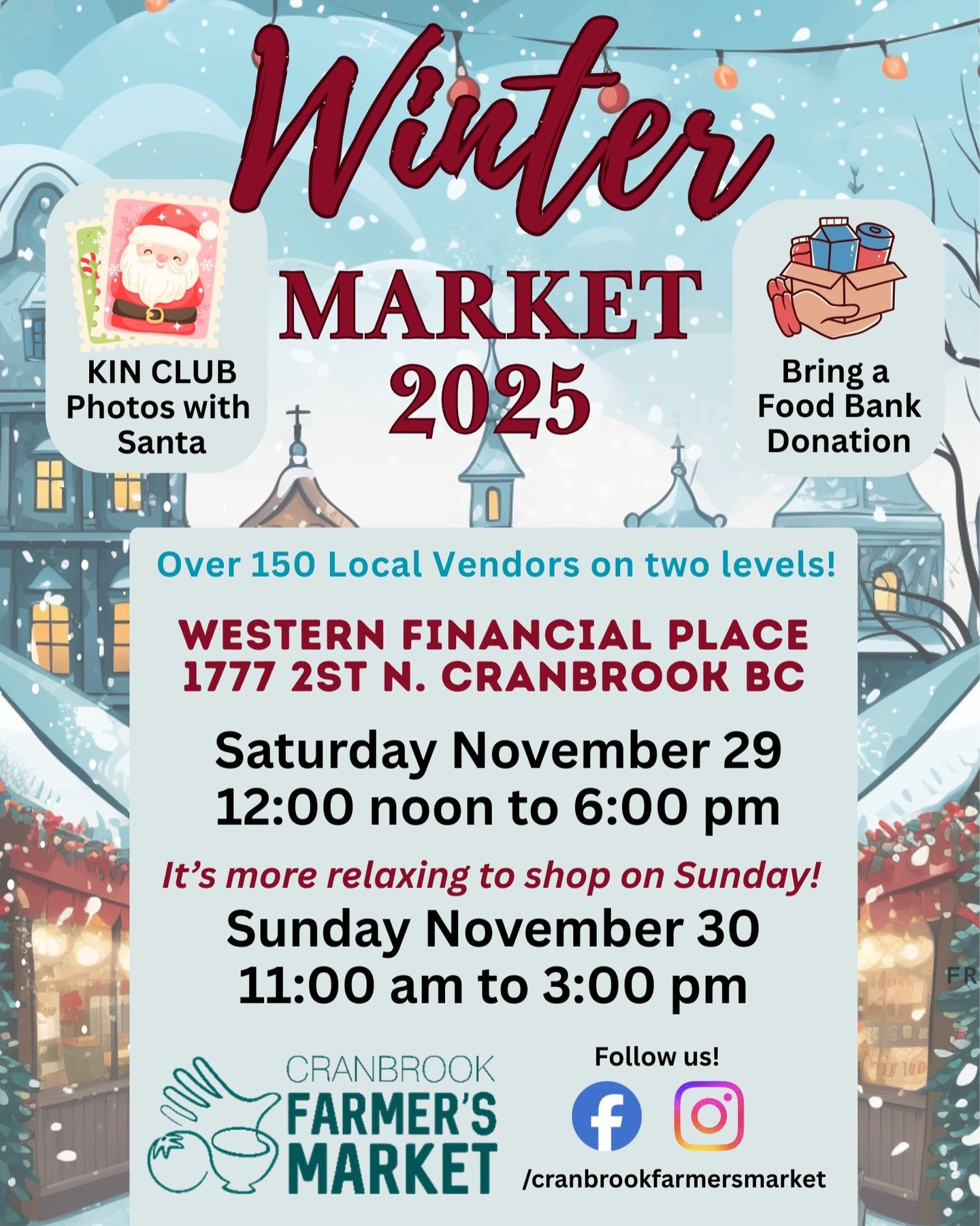 The big weekend is finally here! Wohoo! This is the best place to find unique one of a kind gifts and treats.
Top tip if you're not a fan of crowds; 4-6pm has been much quieter on the Saturday. Noon till 2/3pm is always crazy! Sunday is usually steady and not as busy as Saturday.
See you there! @cranbrookfarmersmarket
#SupportLocalMakers #supportlocalartists #tistheseason #ChristmasMarkets2025 #cranbrookbc