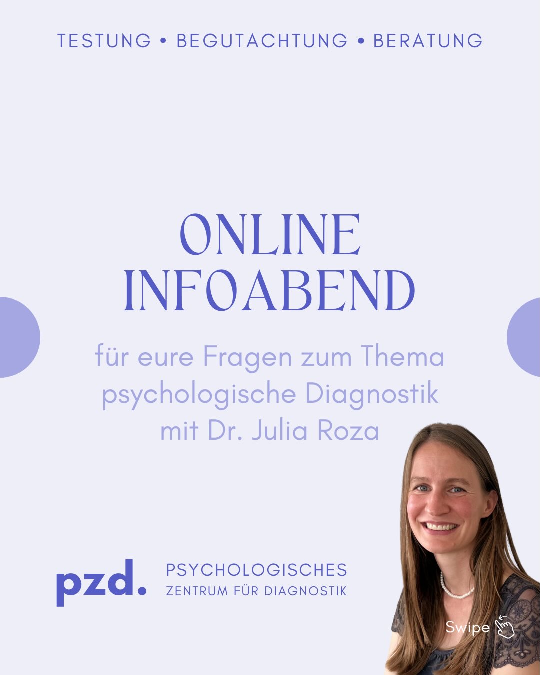 Noch Fragen offen?
Dann komm gern zu unserem kostenlosen Infoabend! 💬✨
Zwei Mal im Monat geben wir Dir spannende Einblicke in die psychologische Diagnostik.
Dr. Julia Roza stellt Dir unsere Testungsangebote vor und beantwortet all Deine Fragen.
📅 27.11.25 – 19:00 Uhr
📅 11.12.25 – 19:00 Uhr
🖥️ Online via Zoom
Die nächsten Termine findest Du auch auf unserer Website.
Anmeldung telefonisch, per Mail oder direkt über die PZD-Website.
Wir freuen uns auf Dich! 💛
#psychologischediagnostik #infoabend #pzd #psychologie #beratung #diagnostik #psychologin #onlineevent #zoomveranstaltung #mentalhealth #wissenmachtstark