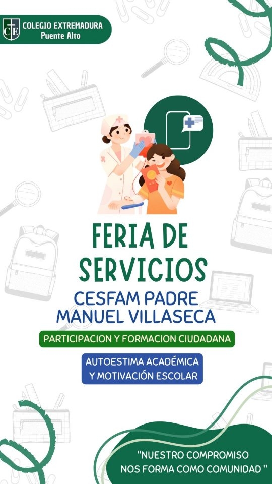 Feria de Servicios Cesfam Padre Manuel Villaseca🎋🩺
Este reciente Miércoles 12 de noviembre participamos en la Feria de Servicios del Cesfam Padre Manuel Villaseca representando a nuestro Comité Ambiental Colegio Extremadura, el cual junto a la comunidad está trabajando por promover la gestion y la educación ambiental junto a nuestras redes de la comuna.
Nuestros talentosos estudiantes realizaron un show artistico de nuestro baile nacional dedicado a nuestro estudiante Vicente Albornoz, quien se encuentra en recuperación y le deseamos lo mejor en su pronta mejoría. Además felicitamos a nuestros estudiantes Constanza Bravo, Martin Santander, Amparo Díaz y Victor Valles quienes deleitaron a todo el público con su gran talento del cual nos sentimos inmensamente orgullosos de que representen a nuestro Colegio en estas actividades con la comunidad.
Agradecemos al Centro de Padres, Consejo de Salud del Usuario CESFAM PMV y Centro de Estudiantes por colaborar con nuestro stand, donde realizamos más 80 macetas con suculentas de regalo para quienes visitaron la Feria de Servicios.
#comunidadextremadura
#comiteambientalcolegioextremadura
#cesfampadremanuelvillaseca