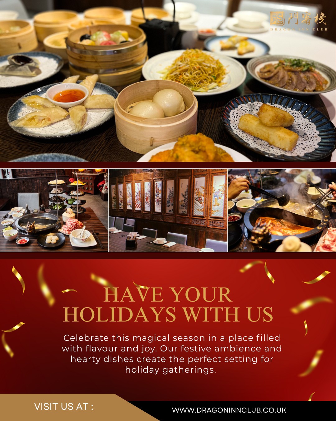 There’s nothing like the warmth of a shared meal during the holidays. We’ve designed every detail to make your experience special and stress-free.
Enjoy rich flavours, glowing lights, and the company that matters most. Let us make your season unforgettable.
#Dragoninclub #Sichuan #Sichuanhotpot #dimsum #london #pimilco #londonvictoria #buckinghampalace #chelsea #theatres