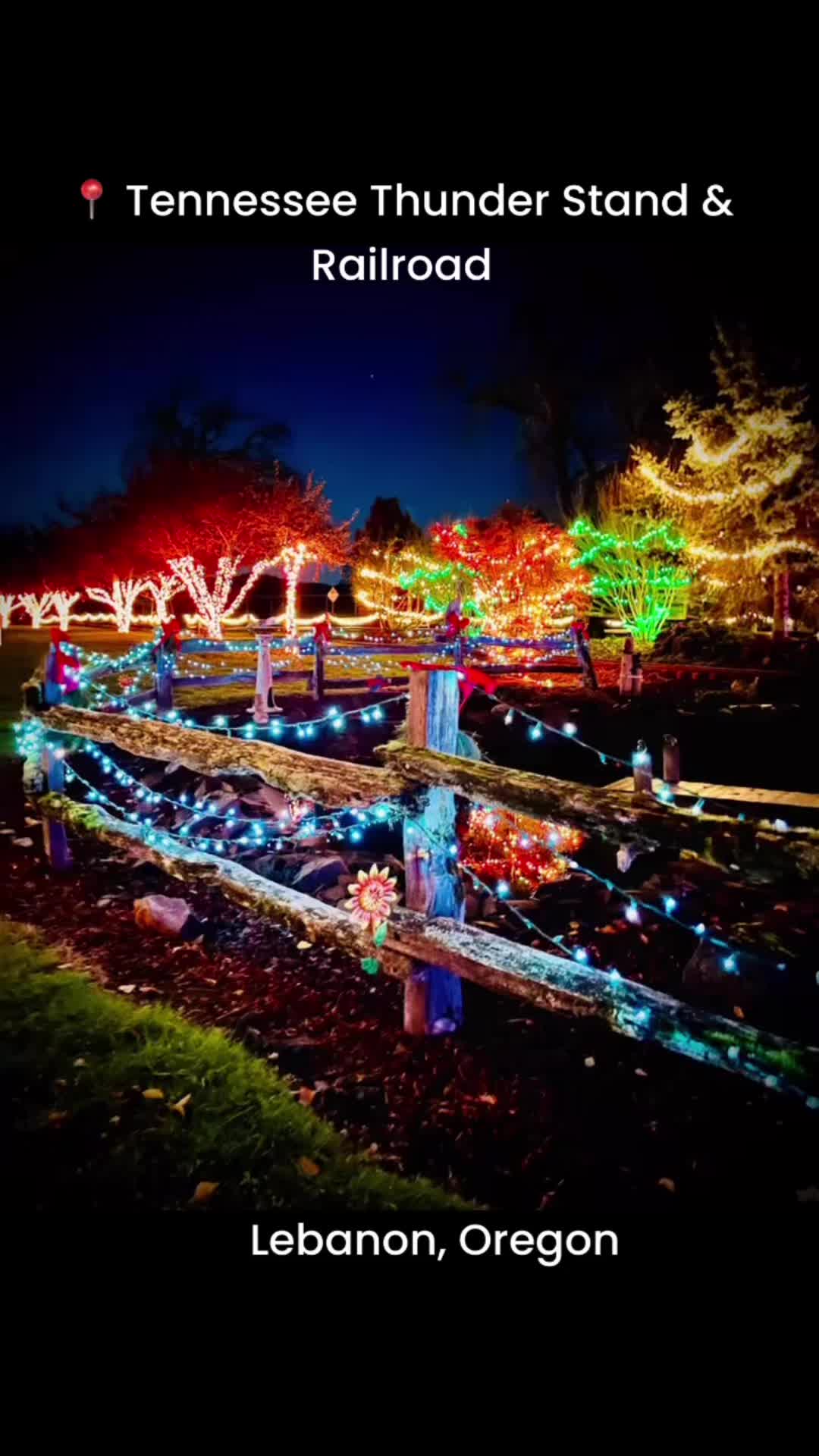 Come experience the magic of the holidays by riding a 1/4 Scale train through thousands of lights. #ttsrr #lebanonoregon #christmaslightdisplay #holidaylights #train #trainride #mini train