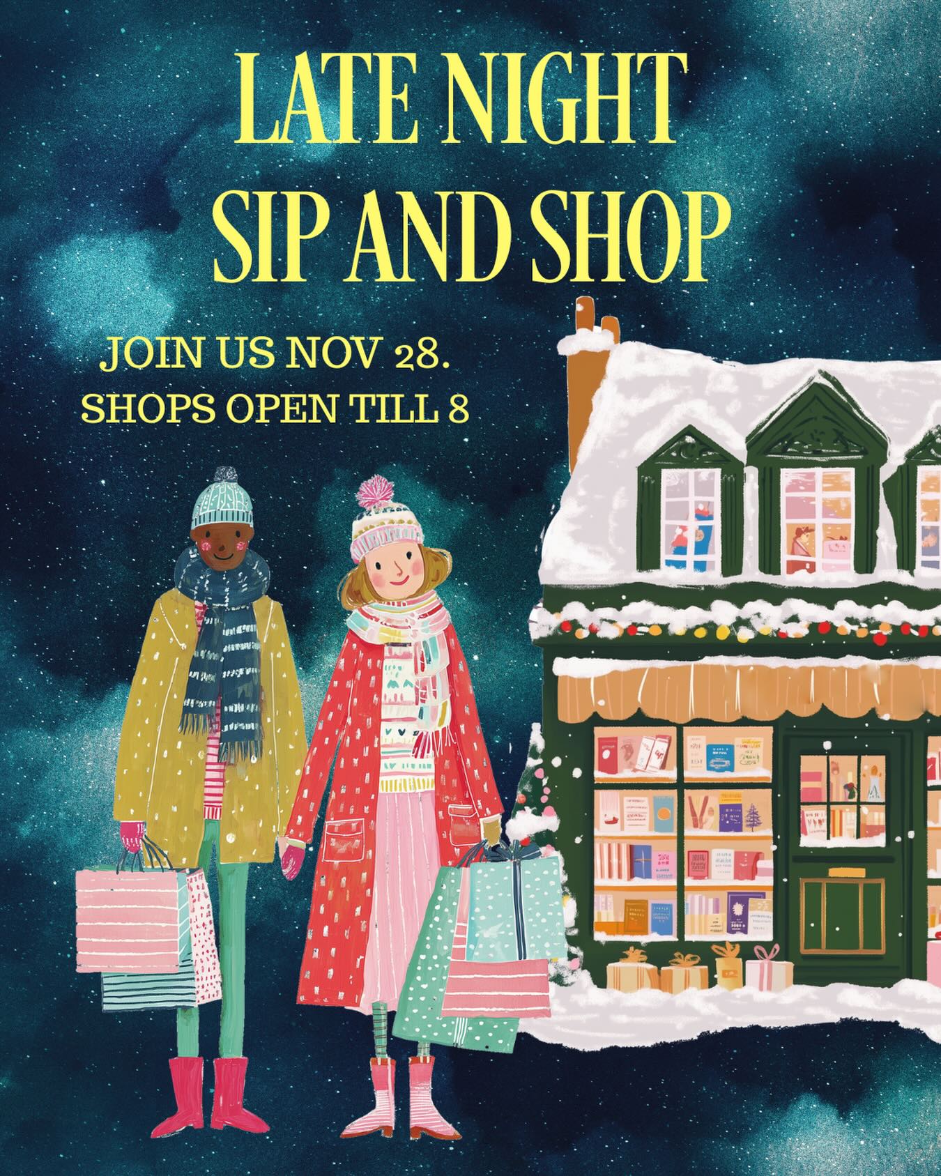 ⭐️This Friday, Weekenders goes late night till 8pm!⭐️
⭐️Join us and other local shops for the 2nd annual Sip and Shop, your holiday preview before December's festivities kick off. ⭐️
Can't wait to see you!
🎄❤️⭐️