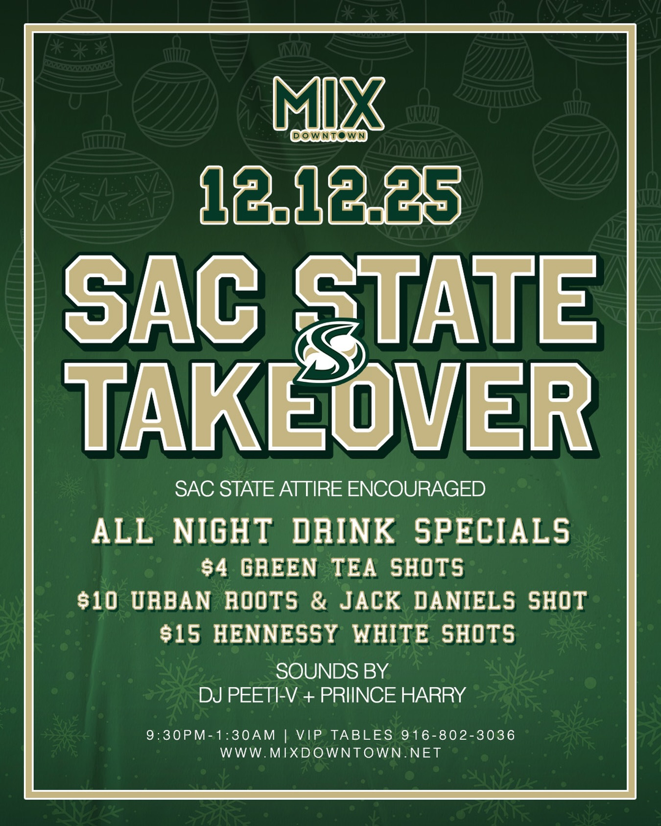 hornets, tomorrow night is your night 🐝💚 sac state takeover is here! throw on that green +....