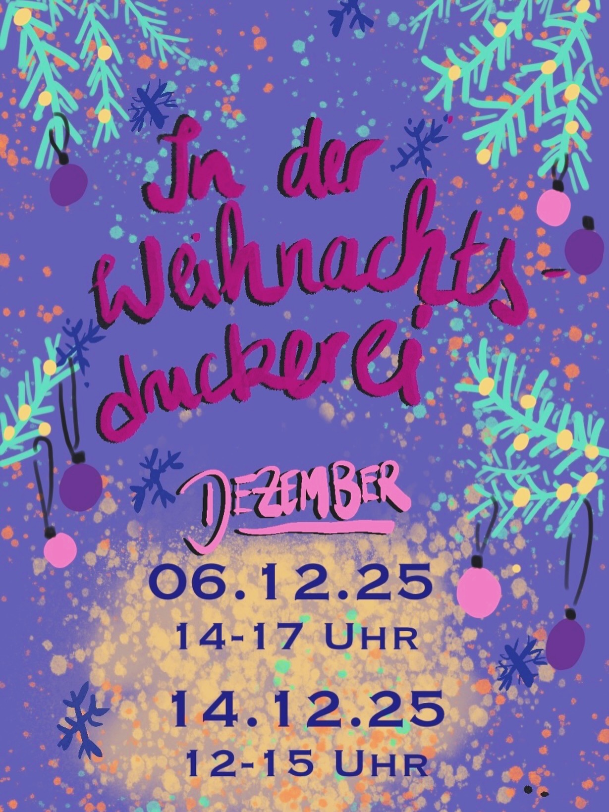 Die Weihnachtsdruckerei geht in die nächste Runde: Gemeinsam siebdrucken, schnacken, naschen und richtig schöne, persönliche Geschenke gestalten. 🎄✨
Geschirrtücher, Taschen, Kissen, whatever – ihr bringt die Textilien, ich hab die exklusiven Weihnachtssiebe & die Farben.
🔔 Letzte Plätze für den 06.12.!
🔔 14.12.: ist der letzte Workshop in diesem Jahr – perfekt kombinierbar mit dem Wintermarkt der Honigfabrik: erst siebdrucken, dann Glühwein und Lichterglanz.
55 € pro Person, alles drin außer den Textilien.
Wer noch Geschenke braucht: das ist die perfekte Gelegenheit. Ich freu mich auf Euch!
#siebdruck #diygeschenk #siebdruckfürselbermacher #siebdruckworkshopshamburg #kreativseinmachtglücklich