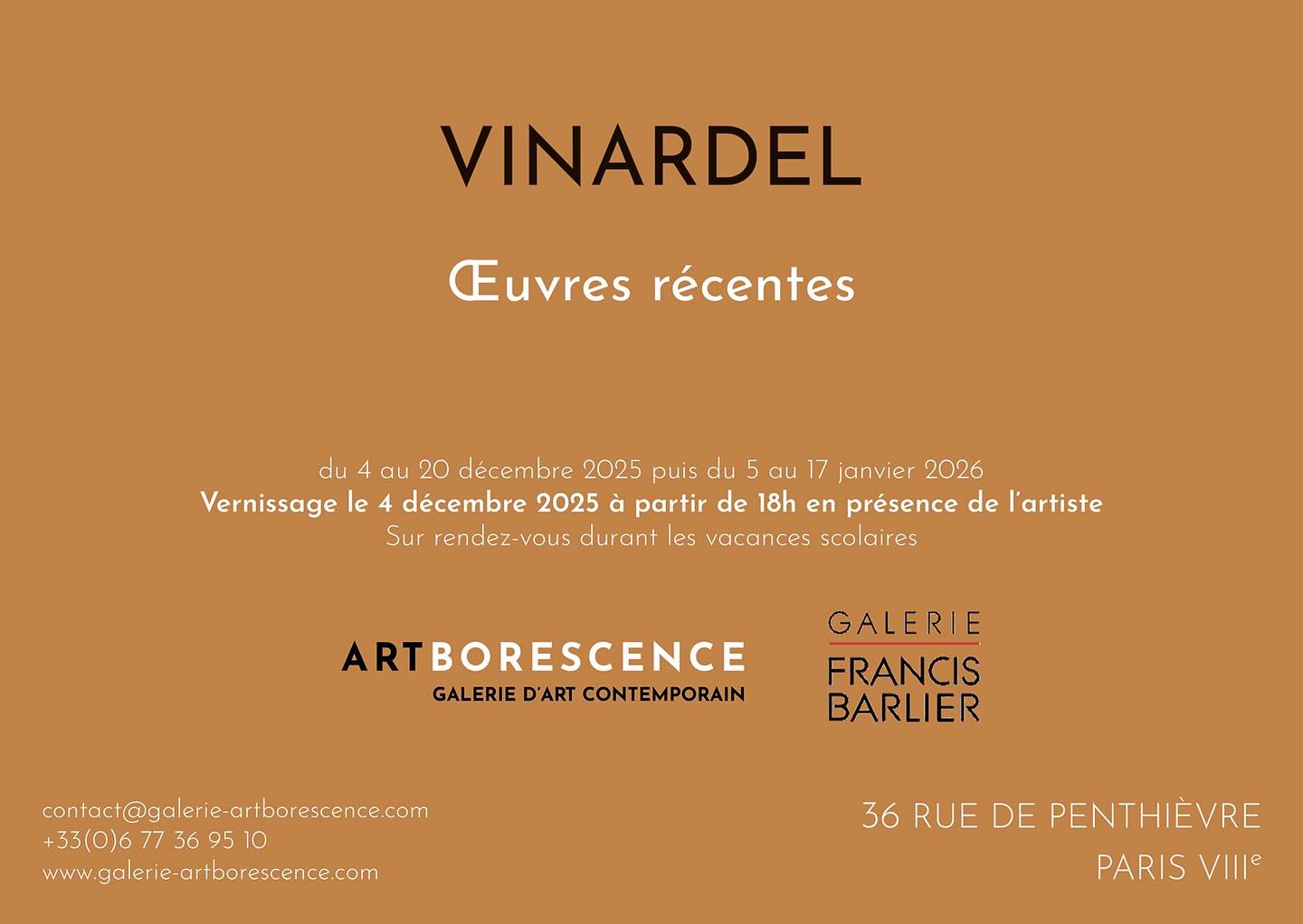 Pascal Vinardel
——————
Vernissage le jeudi 4 décembre à 18h
Galerie Artborescence - Galerie Francis Barlier
📍 36, rue de Penthièvre - Paris
du 5 décembre au 17 janvier
Du lundi au samedi
11h > 19h
#pascalvinardel #contemporaryart #artcontemporain #artinparis #artismagna #artborescence #largescaleart #landscape #oilpainting #artofinstagram #artgallery #peinturecontemporaine #artgram #parisartgallery #vinardel #galeriebarlier #galeriefrancisbarlier