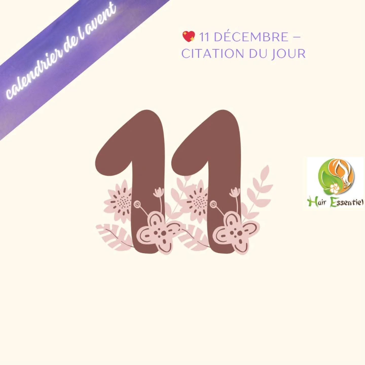 💖 11 décembre – Citation du jour
💖 “Prendre soin de soi, c’est donner du sens à sa beauté.” 💖
Un petit rappel pour aujourd’hui : vous méritez ce temps pour vous 🌿✨
CADEAU = pendant votre rendez vous coiffeur pensez à prendre un massage pour votre prochaine fois => 7.5 € au lieu de 15 €, valable 6 mois. Validité de l'offre du 11 au 31 décembre
non remboursable.
#HairEssentielChalon #CitationDuJour #BienÊtre #HairSpa #Noël2025