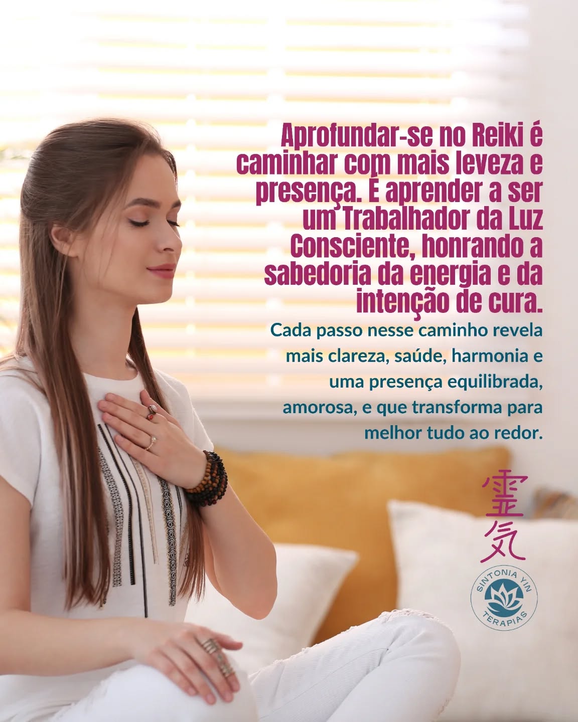 Quem se aprofunda no Reiki descobre algo maior que qualquer método: a sutileza de conduzir luz com sabedoria, consciência e verdade.
🙌🏻⛩️📚🔎
• Quer aprender a canalizar a Energia Reiki para promover cura, equilíbrio e bem-estar?
Conheça o Curso Online de Reiki Usui da Sintonia Yin Terapias e desperte o poder de cura que existe em você.
Saiba mais em:
https://www.sintoniayinterapias.com/curso-online-de-reiki-usui
(O link para o curso está na bio)
Sintonia Yin Terapias – Aqui é um cantinho de amor e autoconhecimento
• Sensei Aline Keny
Mestra em Reiki e Terapeuta Integrativa, especialista em autoconsciência, espiritualidade, saúde, equilíbrio e bem-estar.
📍SCN – Quadra 04, Bloco B. Edifício Varig – Asa Norte. Brasília (DF)