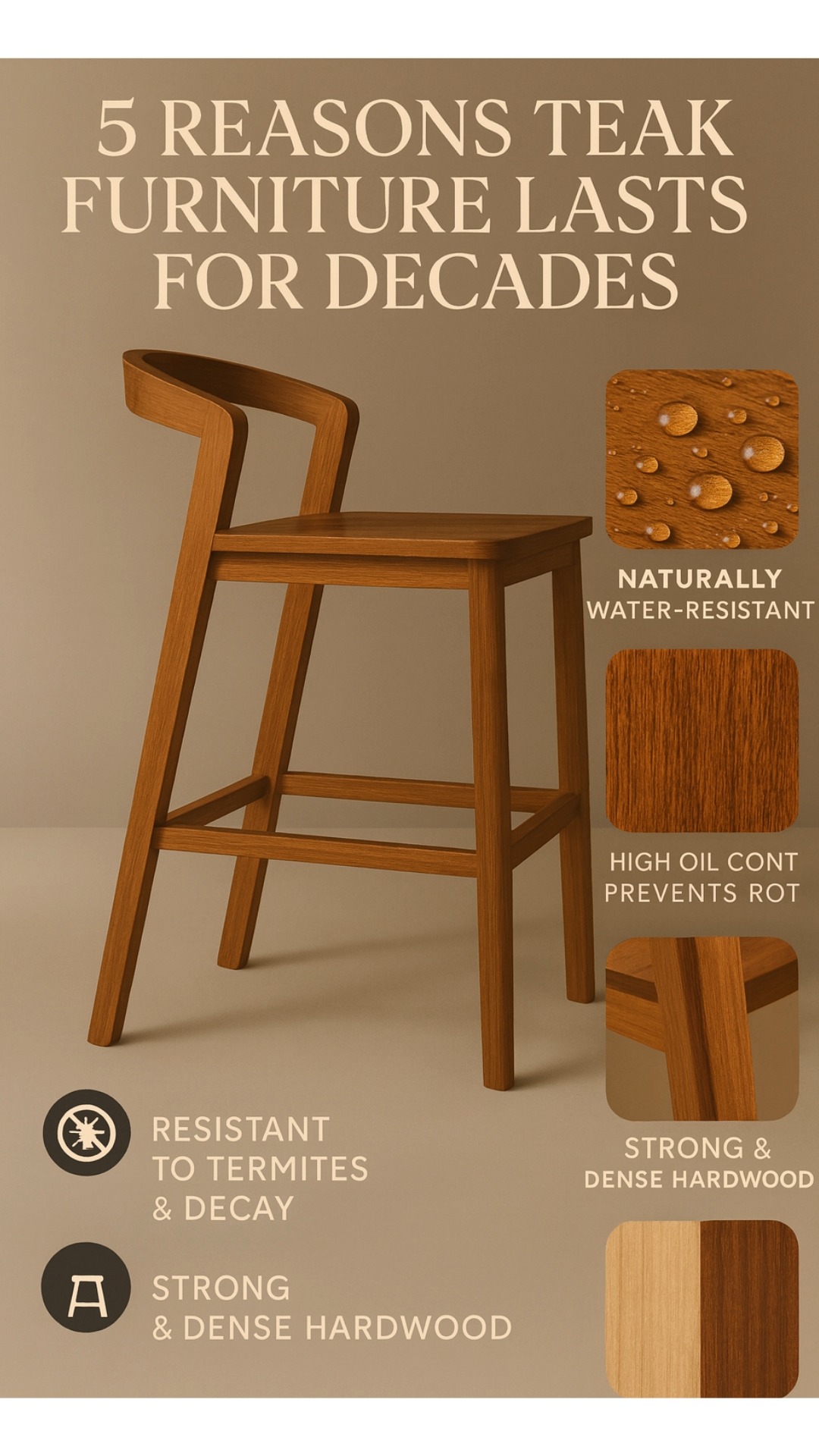 Built for decades, admired for generations. Discover the timeless strength and beauty of teak.
#TeakLegacy
#EnduringElegance
#CraftedToLast
#PremiumWood
#DesignThatAgesGracefully