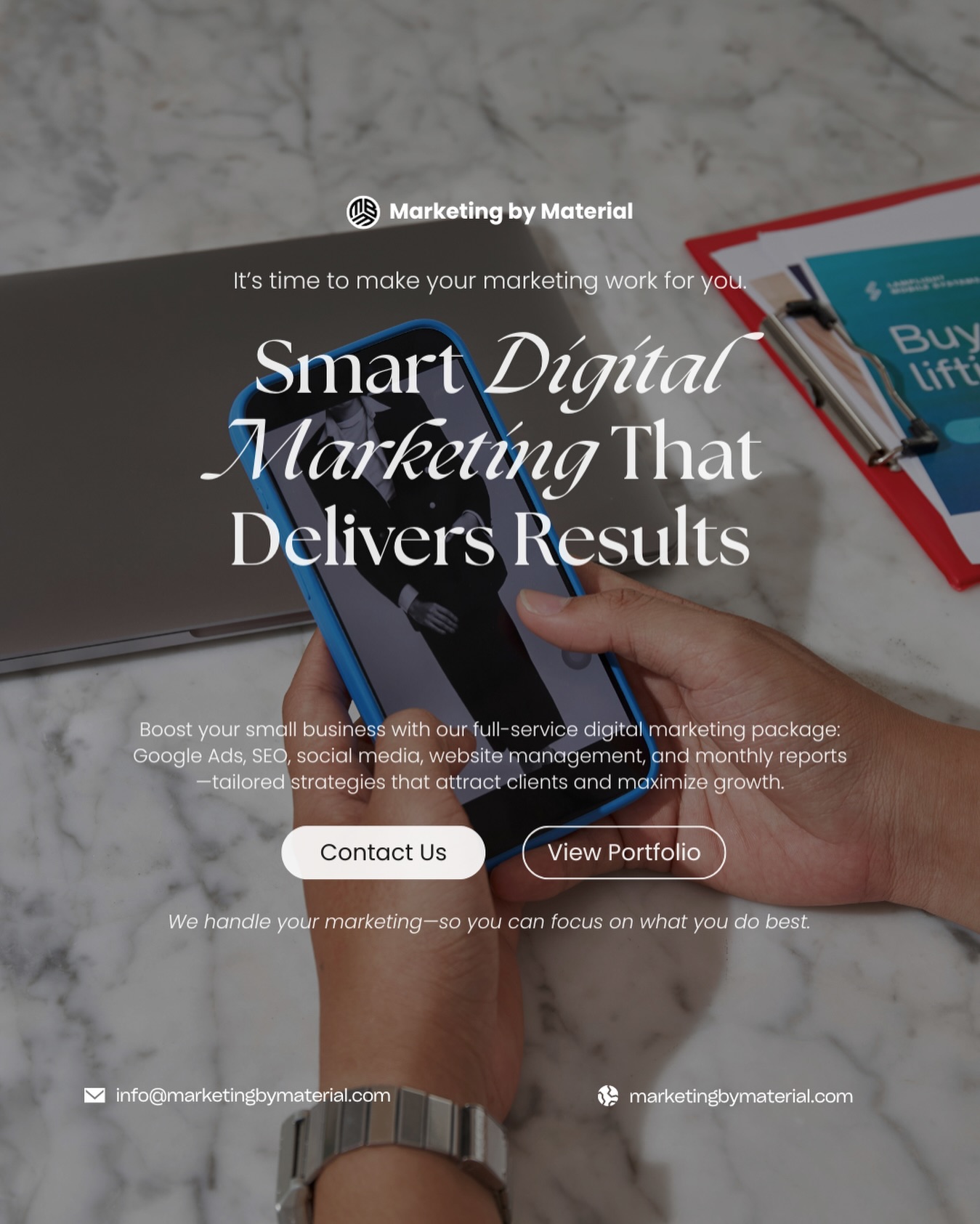 💭 Feeling like your business isn’t being seen online? You’re not alone. Many small businesses struggle with visibility, consistent content, and generating steady inquiries.
That’s where Marketing by Material comes in. 🚀
We provide a full-service monthly package designed to help you:
✅ Run effective Google Ads + SEO for local visibility
✅ Manage Instagram & Facebook
✅ Keep your website optimized with booking system integration
✅ Share blog posts & newsletters that retain clients
✅ Track growth with monthly performance reports
📊 What you’ll see:
• Higher Google rankings
• Steady new inquiries & leads
• A polished, engaging social media presence
• Clear insights into your marketing performance
💼 Why choose us?
We specialize in supporting small businesses across BC. From cafés and salons to professional services and retail—we know how to build visibility and bring the right customers to your door.
✨ Ready to grow your business?
📩 DM us or email info@marketingbymaterial.com
today.
Let’s build long-term success together.
#SmallBusinessMarketing #MarketingByMaterial #DigitalMarketing #SEO #SocialMediaMarketing #GrowYourBusiness #GoogleAds #FacebookAds #InstagramMarketing #WebsiteManagement #VancouverBusiness