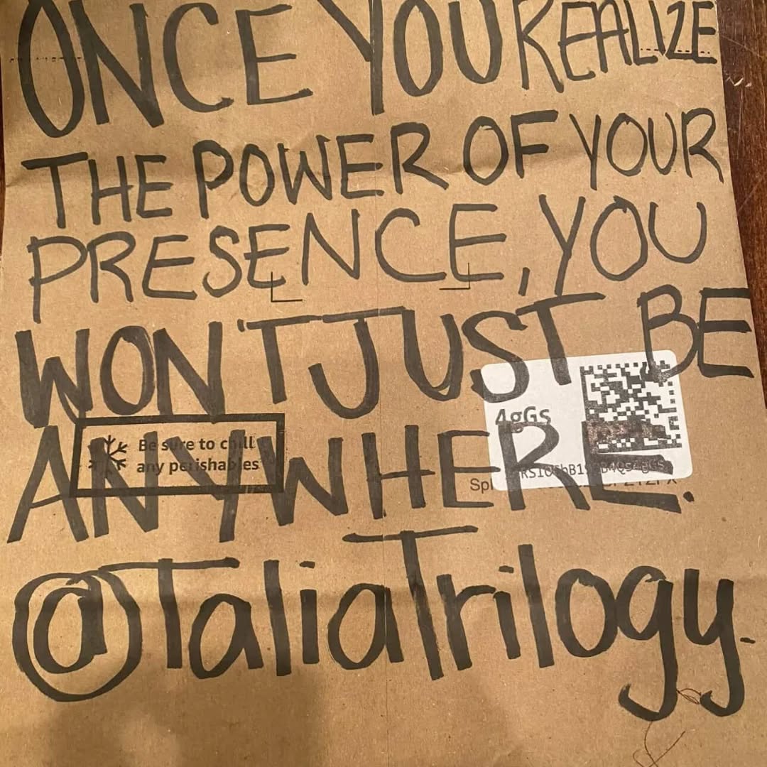 "Once you realize the power of your presence, you won't just be anywhere.🤍" @taliatrilogy
WE ALWAYS RIGHT OUR FAVORITE QUOTES WHEN WE SEND OFF OUR GOODIES TO OUR FRIENDS!!🤍