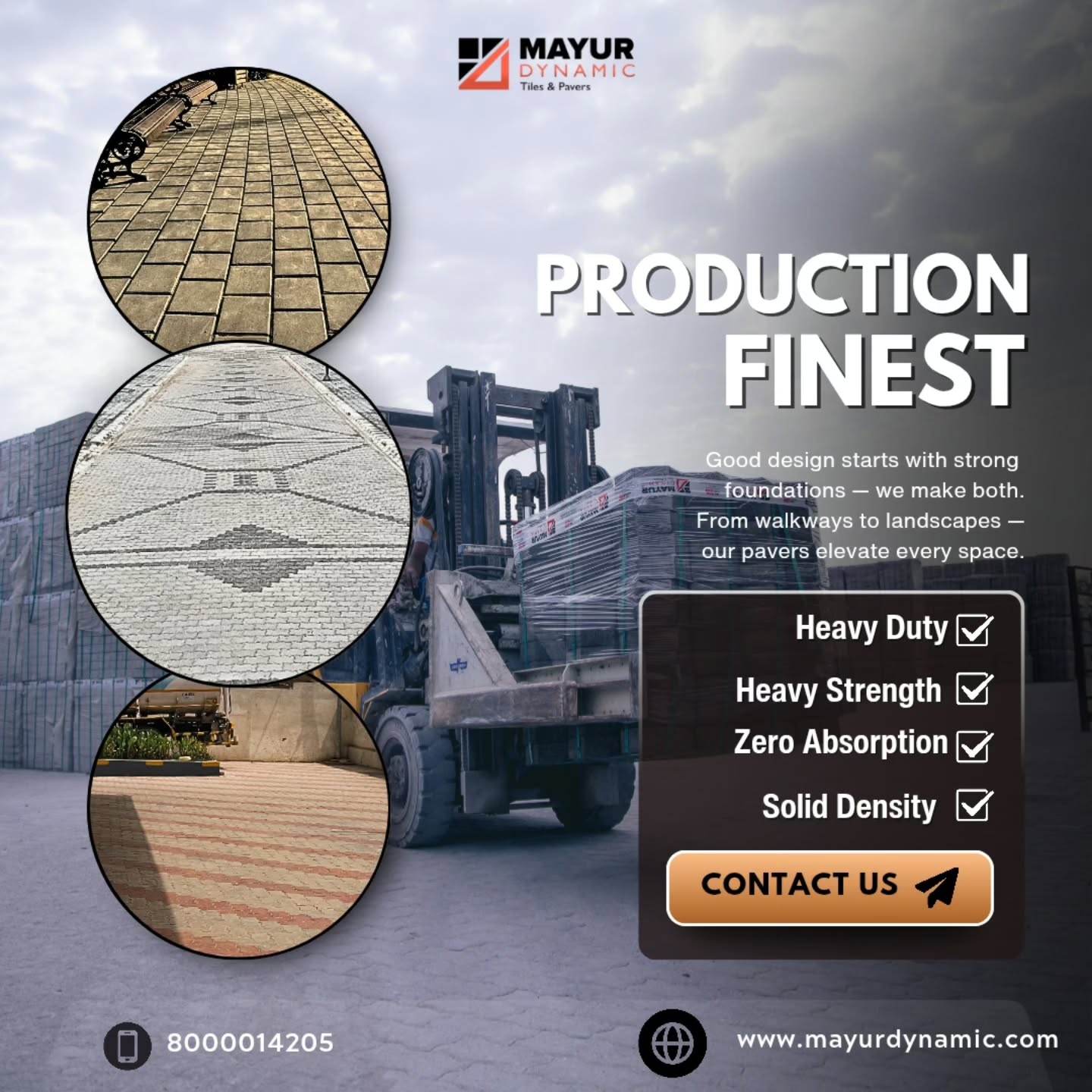 “Crafting pavers that don’t just look premium — they perform premium.
From High strength to zero-absorption, our production is built for architects, trusted by builders, and preferred by contractors.
Strong foundations start with the right pavers — and we make them right.”
#PaverManufacturing #PaverFactory #Pavers #HeavyDutyPavers #ZeroAbsorption #SolidDensity #ConstructionMaterials #BuildingMaterials #ArchitectChoice #BuilderLife #ContractorChoice #ArchitectureDesign #LandscapeDesign #CivilEngineering #SiteWork #HardscapeDesign #InterlockingPavers #PaverBlocks #IndustrialPavers #ExteriorDesign #InfrastructureDevelopment #QualityConstruction #MakeInIndia #ManufacturingUnit #ProductionPlant #mayurdynamic