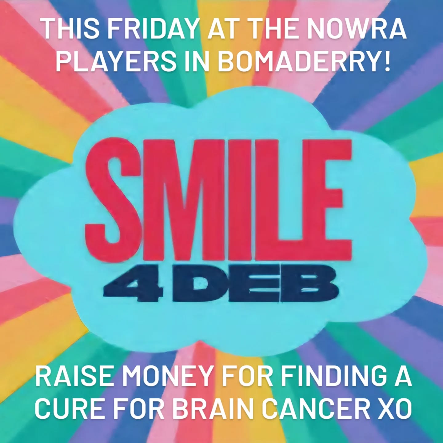 In honour of my Mum, Debbi Szota.
Friday.
@nowraplayers
7.30pm.
Local performers singing their hearts out.
Raise money to find a cure for Brain Cancer.
I'll be singing a few tunes with my brother and might even make a little cameo playing one of my favourite comediennes telling a few jokes!!!
Won't be the same without Mum there in body, but she'll be there xoxo