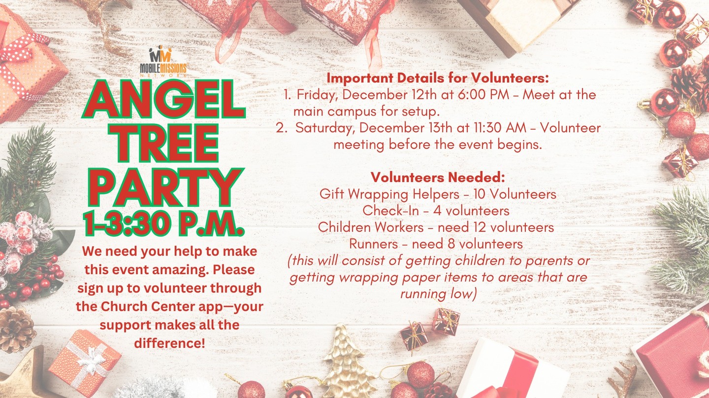 CIO Weekly Dec 3: Angel Tree, December Schedule