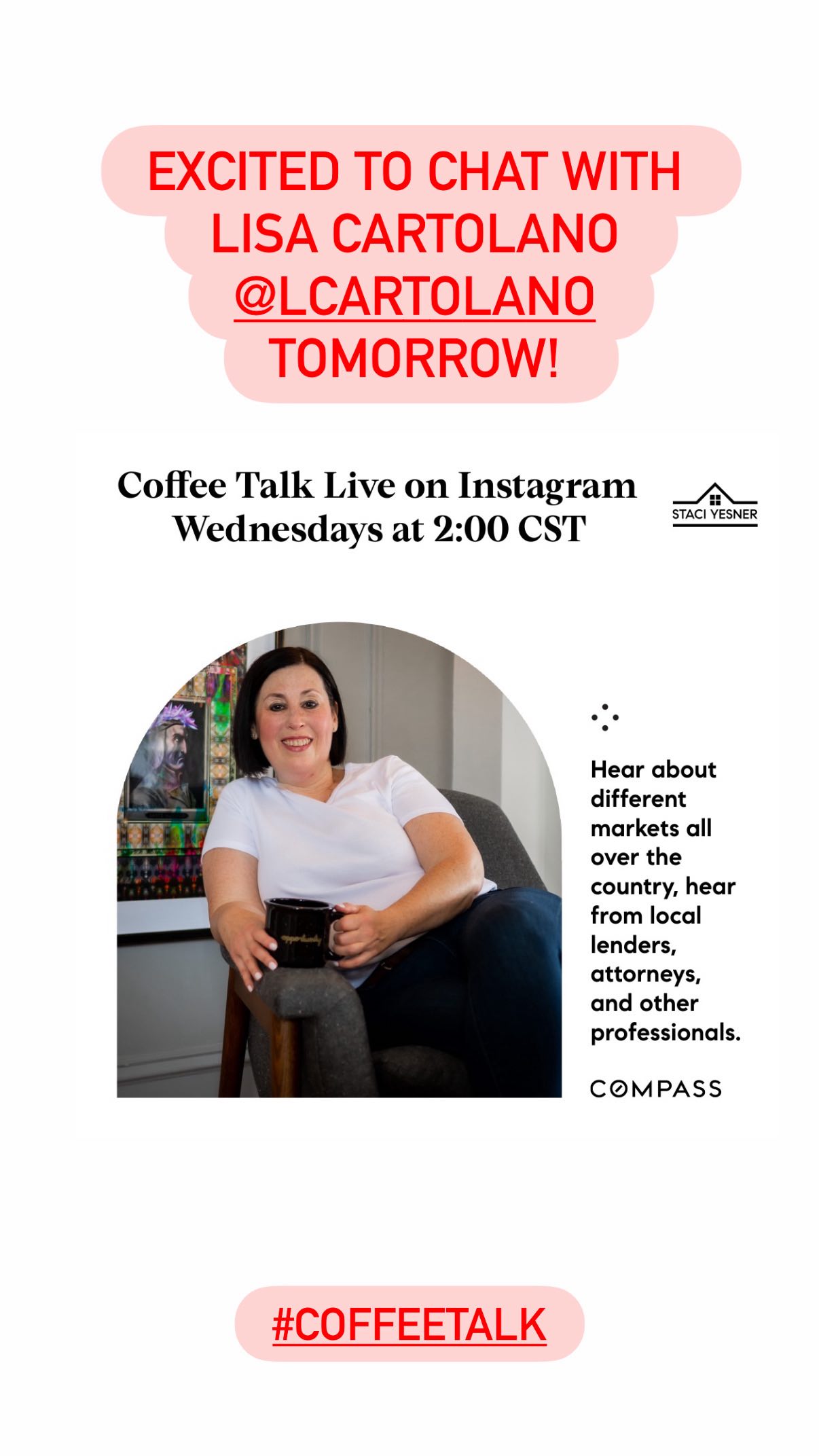 It was so great to chat with Lisa Cartolano @lcartolano the sales manager of Compass Oakland. We spent time chatting about her transition from selling real estate to becoming a sales manager and what her role entails.