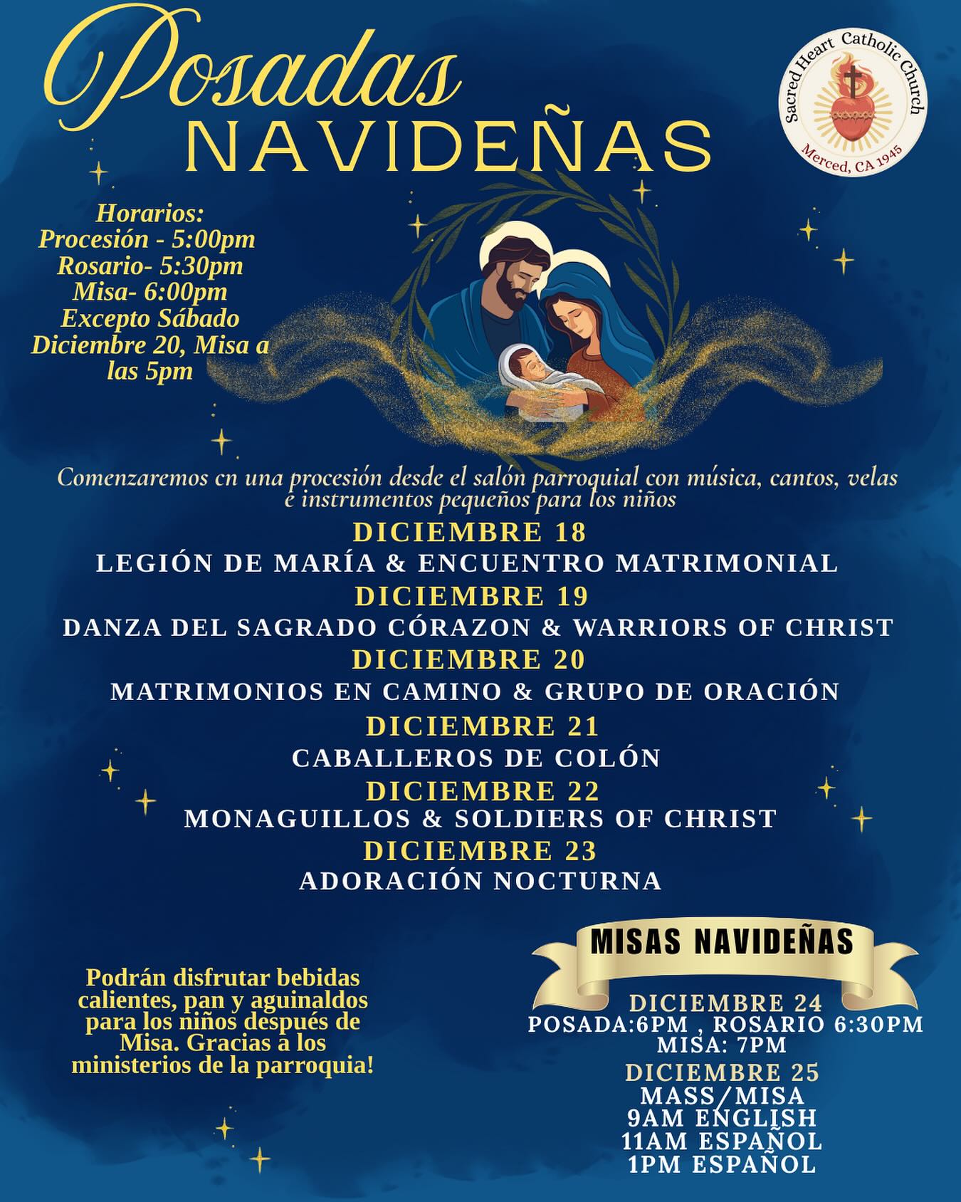 Estamos esperando la venida del niño Jesús! Les invitamos a las posadas navideñas empezando este Diciembre 18✨